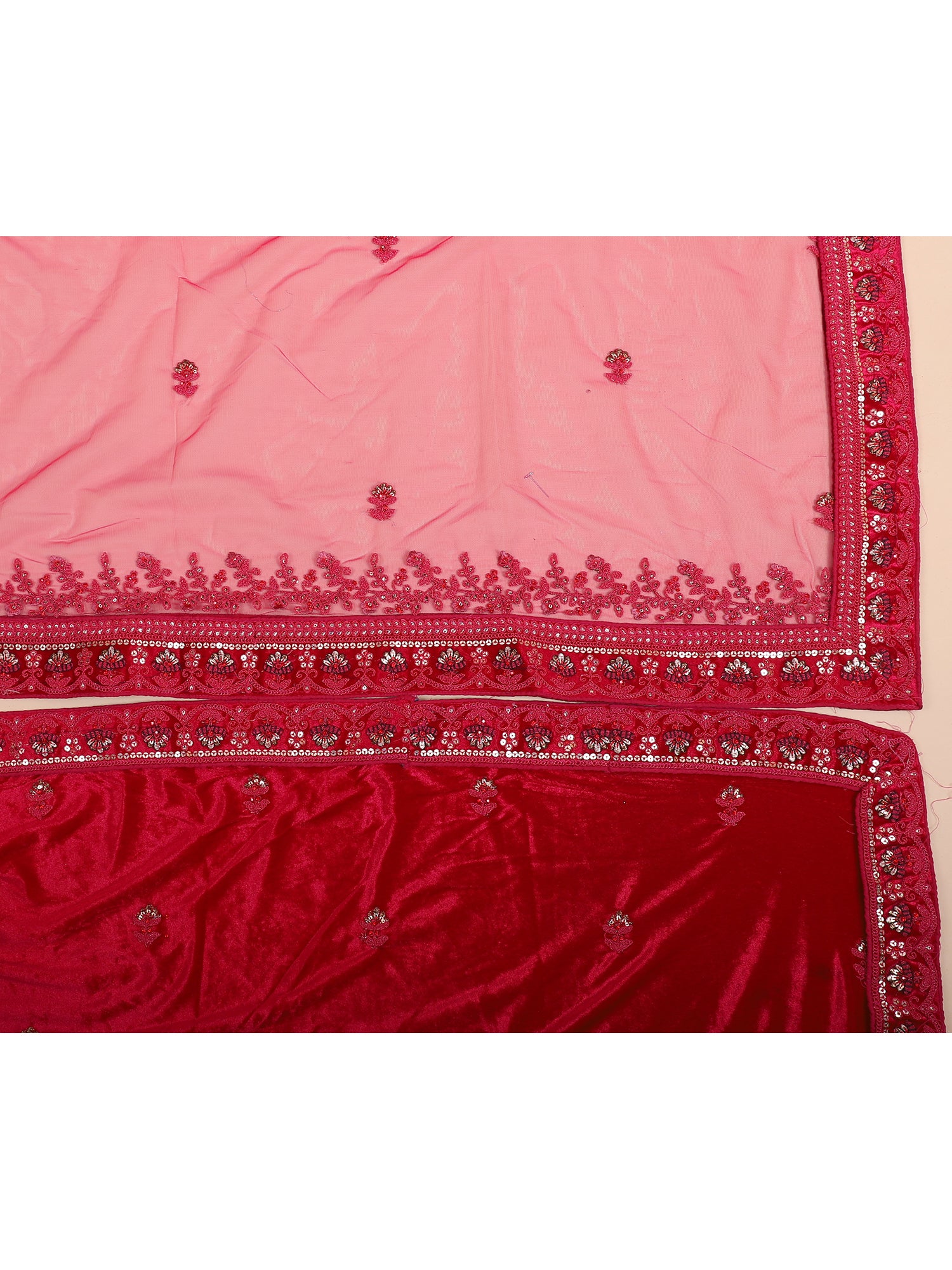 Majestic Rani Velvet Jarkan Mirror Bridal Lehenga