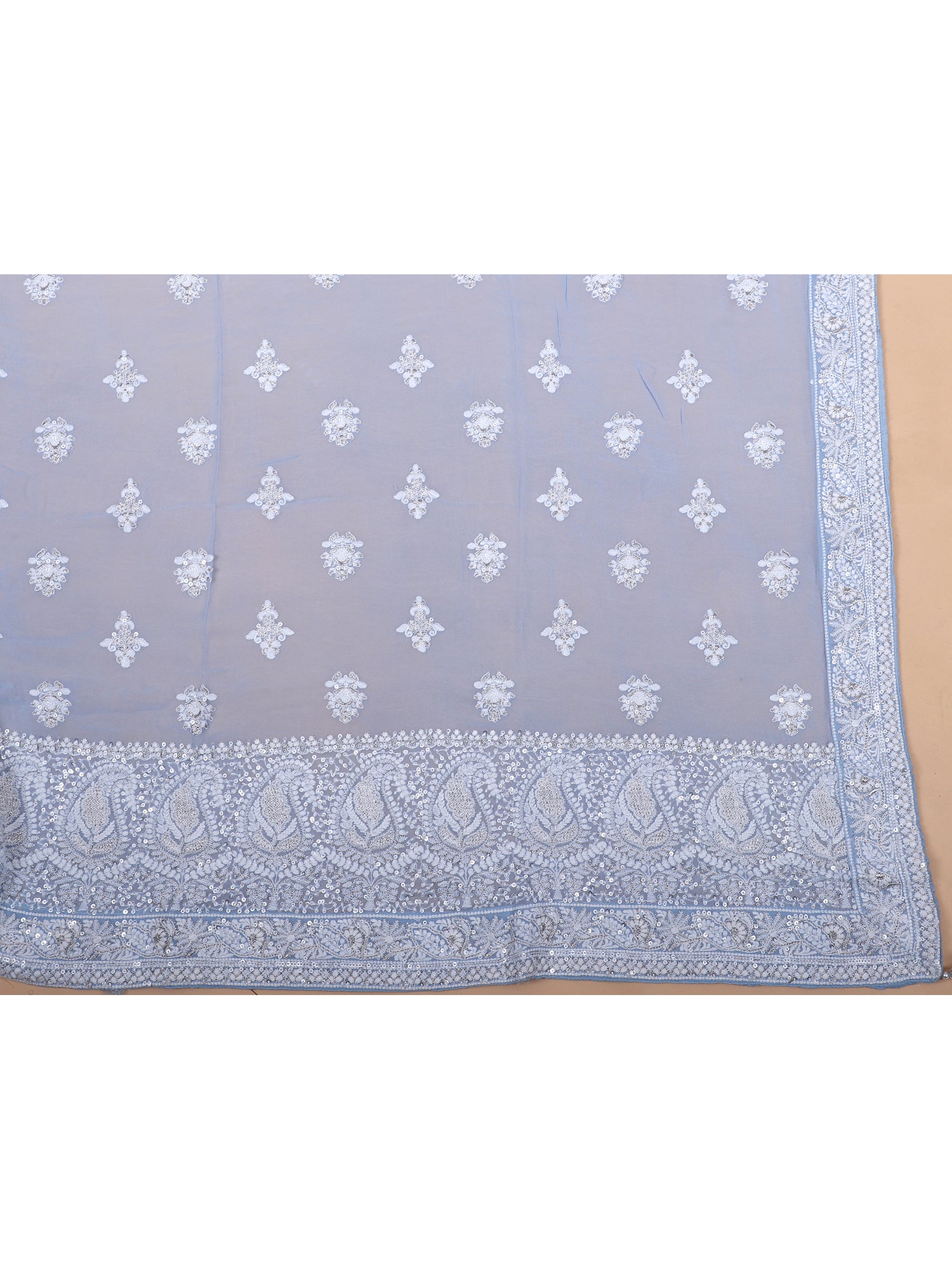 Serene Powder Blue Georgette Lehenga For Elegant Evenings