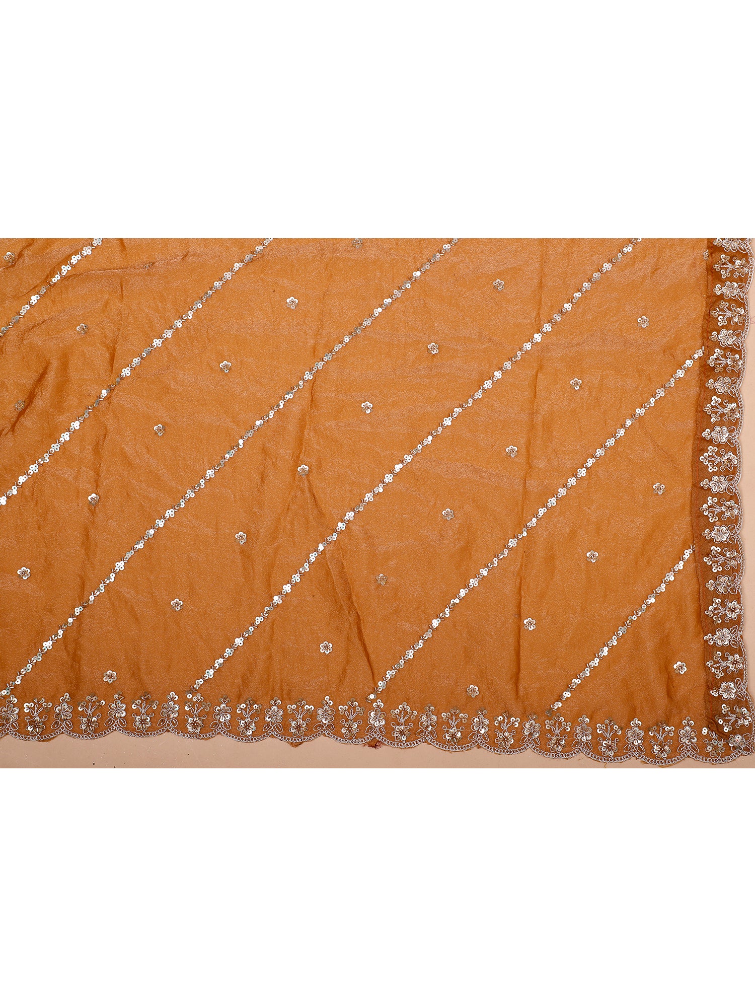 Mustard Orange Lehenga With Handwork