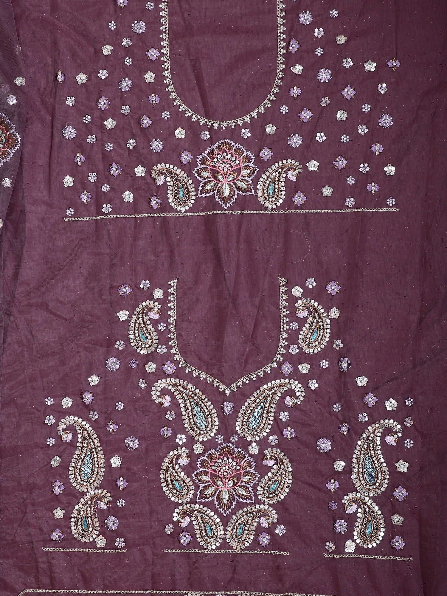Dark Lavender Net Lehenga With Cut Dana