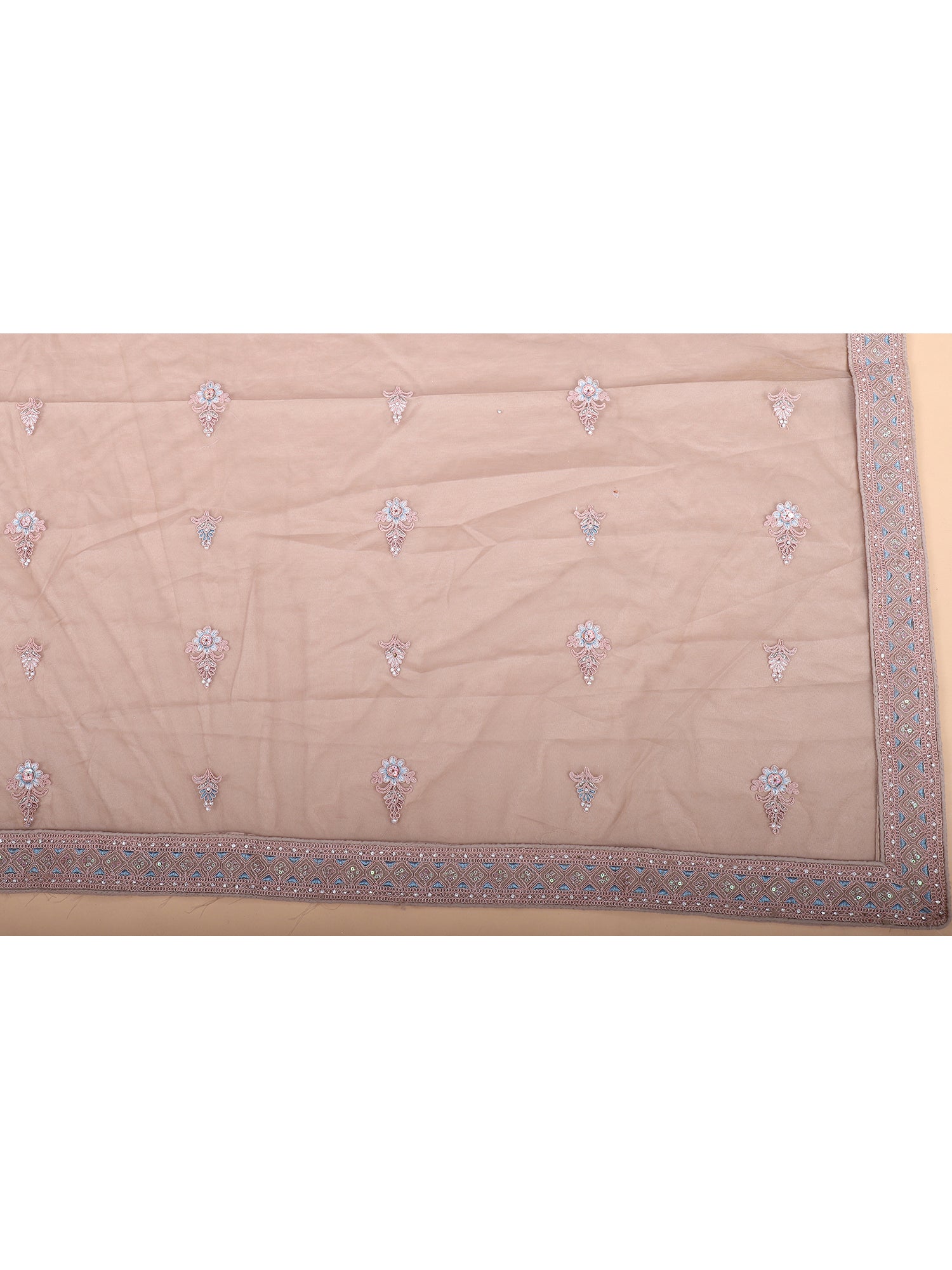 Peach Glow Jarkan Embellished Bridal Lehenga