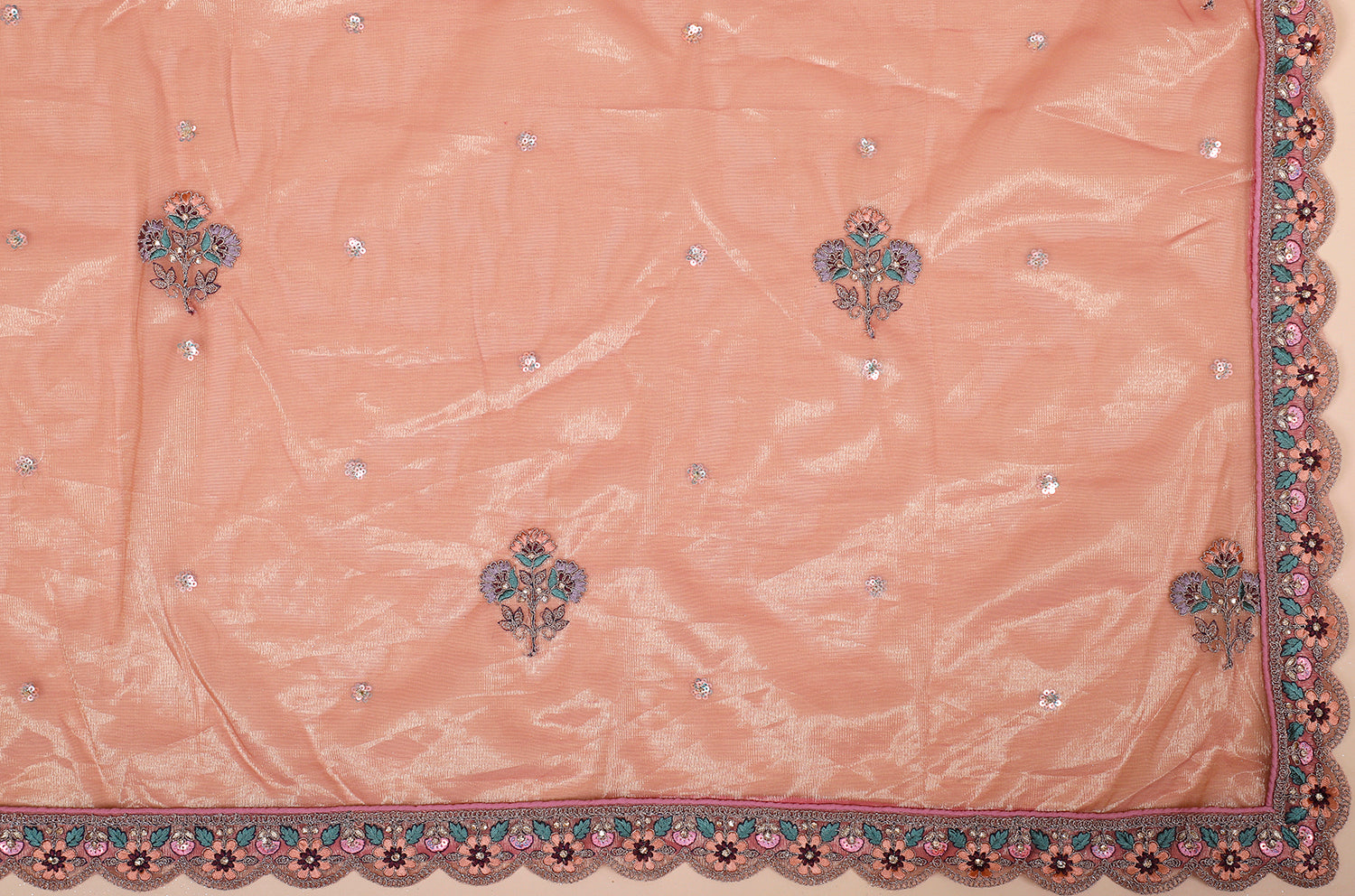 Blush Pink Shimmer Lehenga With Luxurious Embroidery