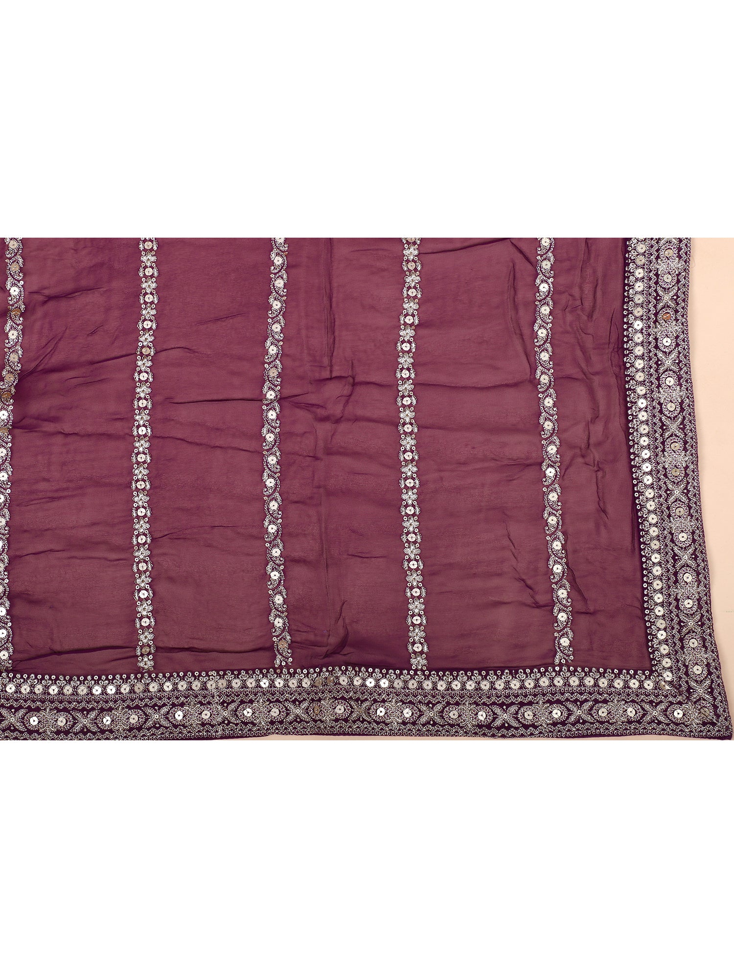 Rich Dark Maroon Thread Work Lehenga Ensemble