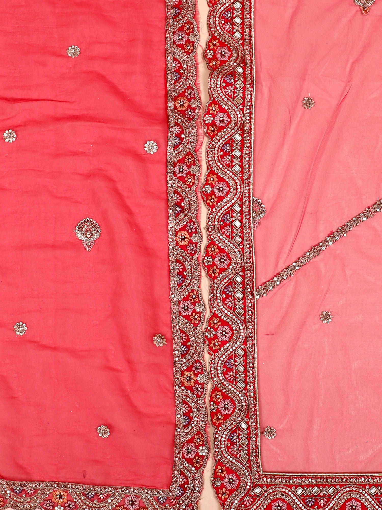 Fuchsia Flame Heavy Jarkan Embroidered Lehenga