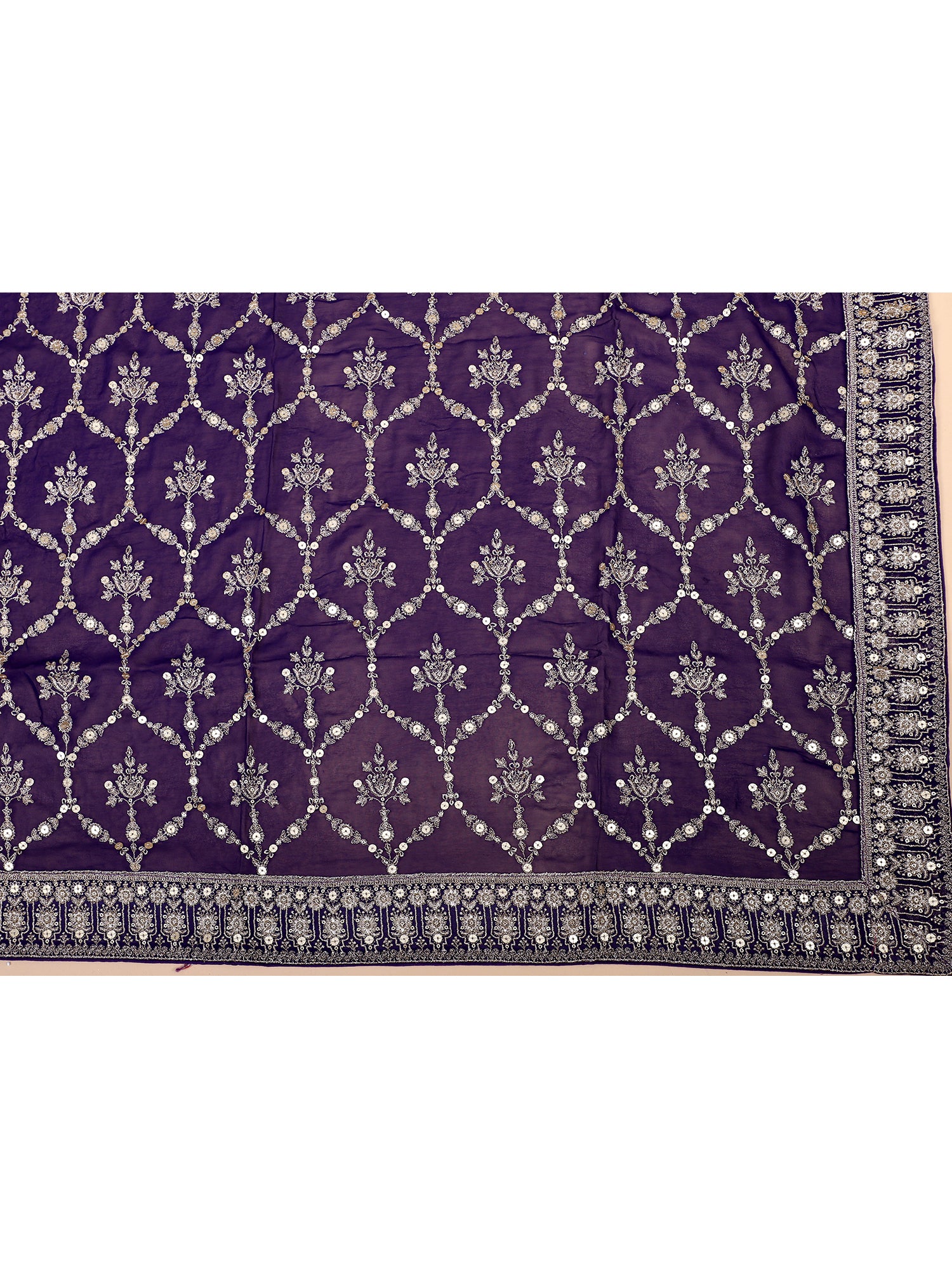Regal Dark Purple Lehenga With Handwork And Dupatta