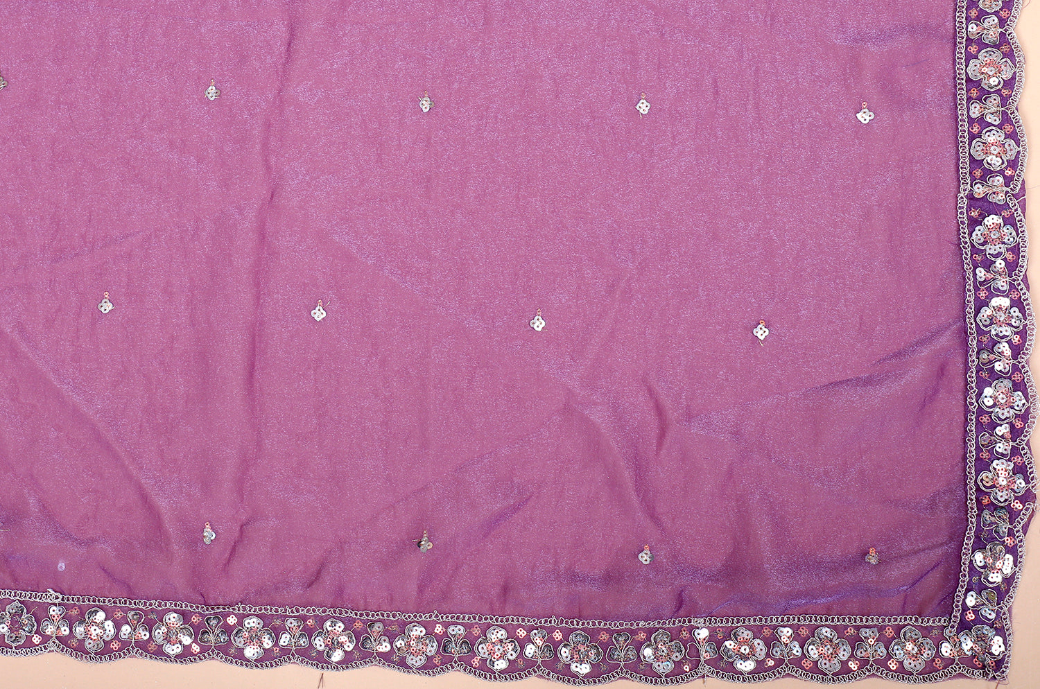 Lavender Shimmer Lehenga With Sequins & Beads