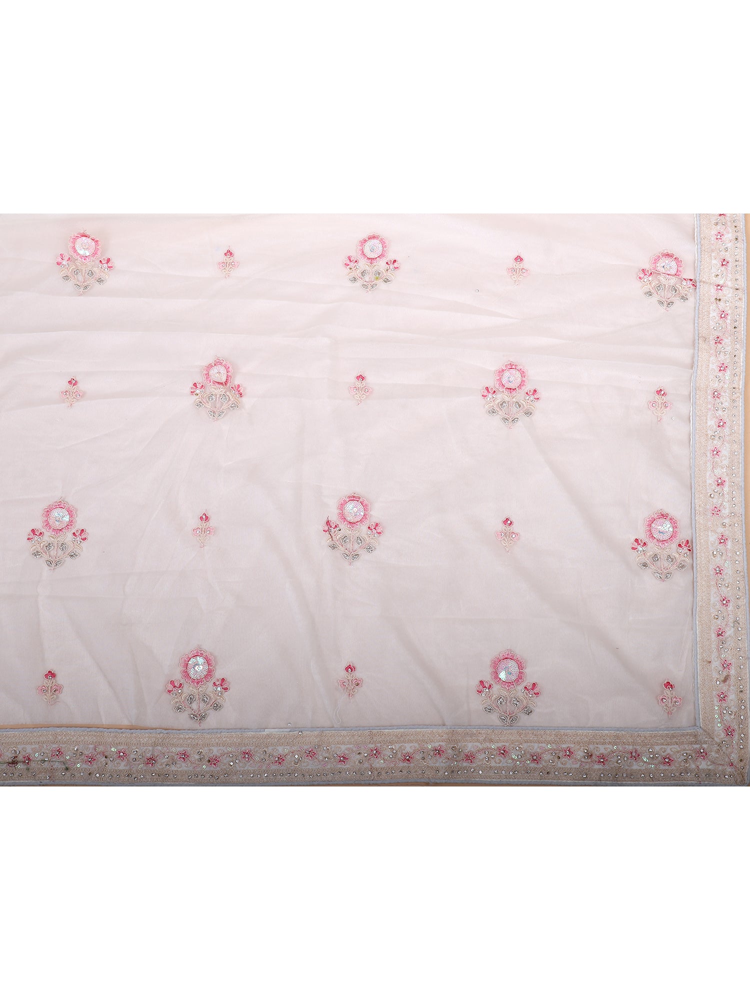 Glow In Grace With Our White Net Jarkan Lehenga