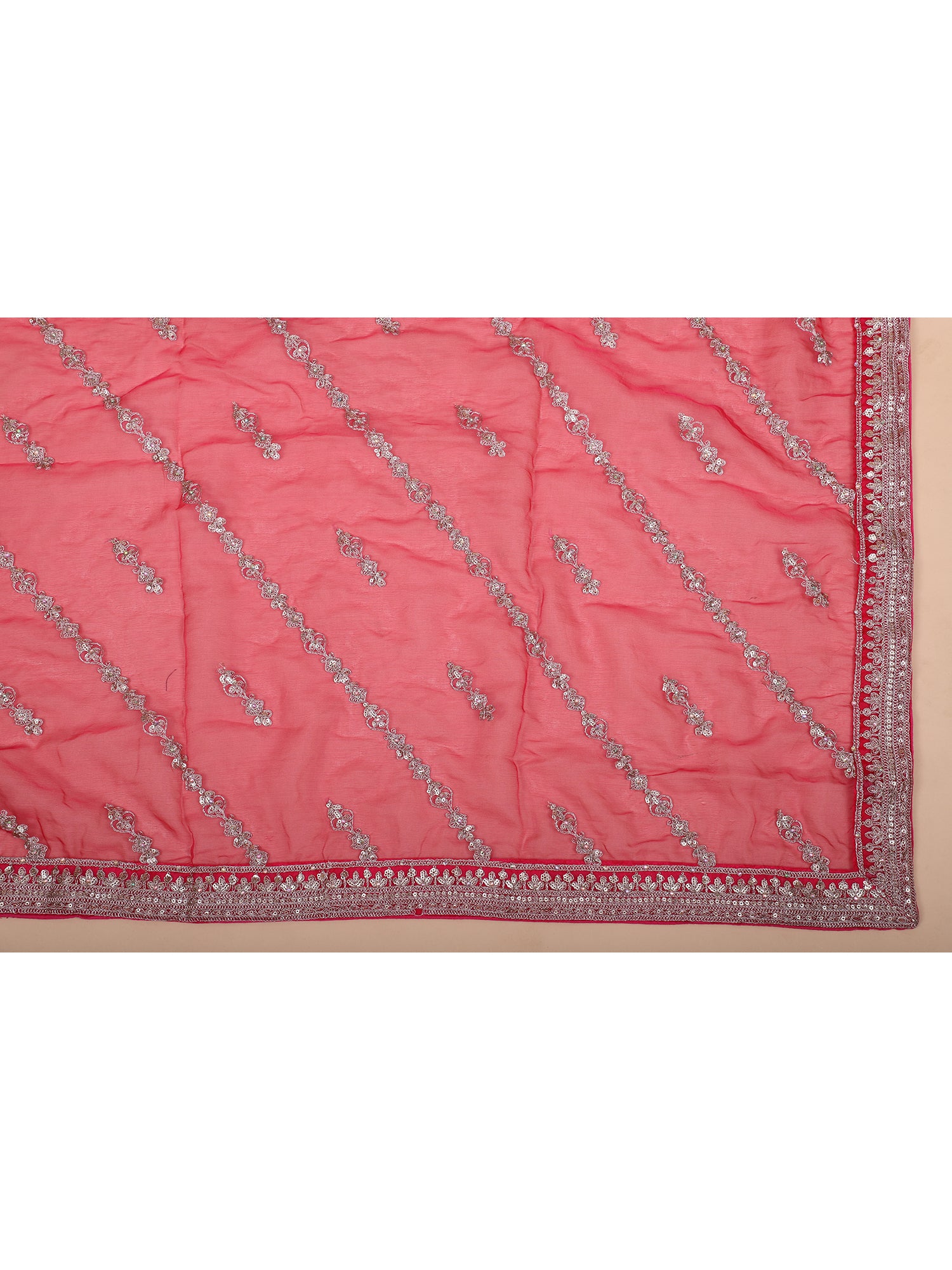Charming Pink Georgette Lehenga With Embroidery