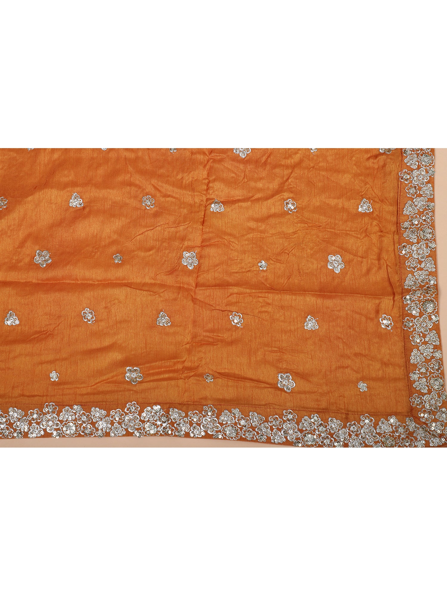 Orange Georgette Embroidered Lehenga Set