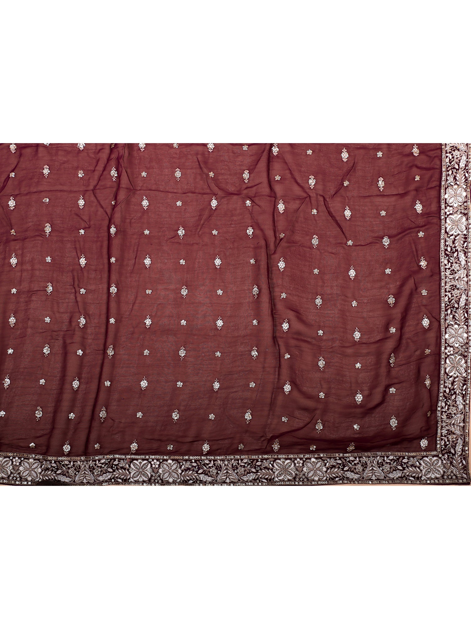 Wedding Deep Maroon Thread Work Lehenga