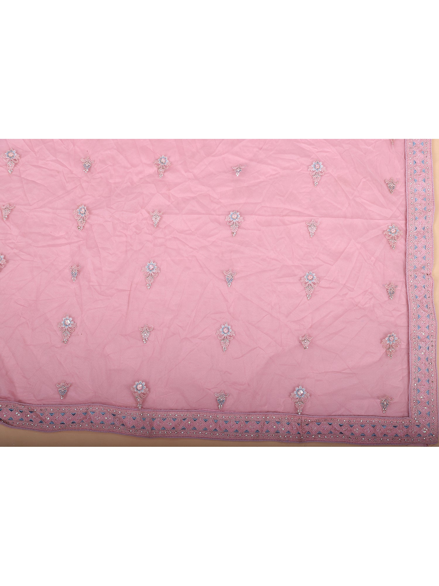 Buy Net Jarkan Pink Lehenga Online