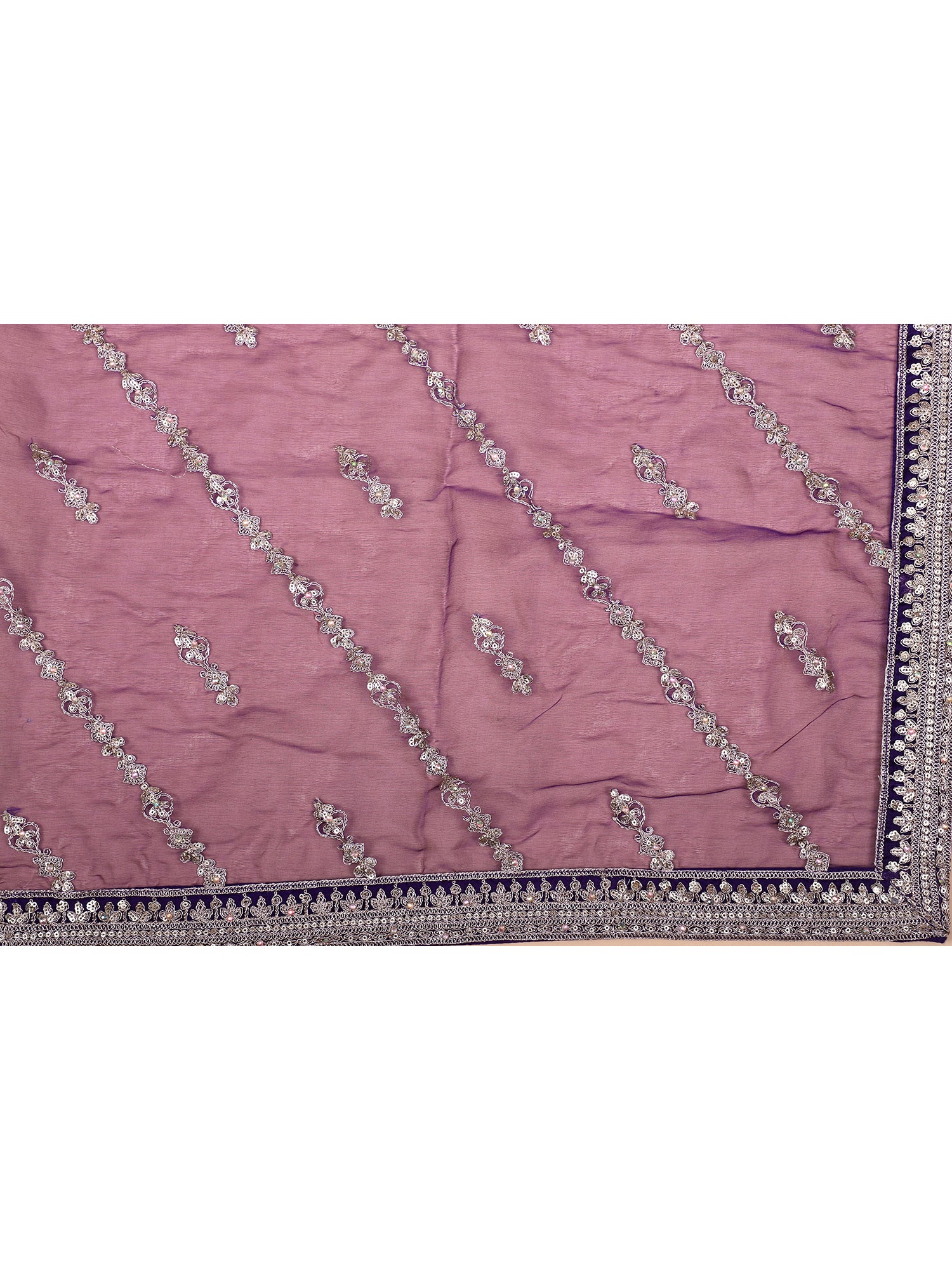 Regal Dark Purple Georgette Lehenga For Weddings