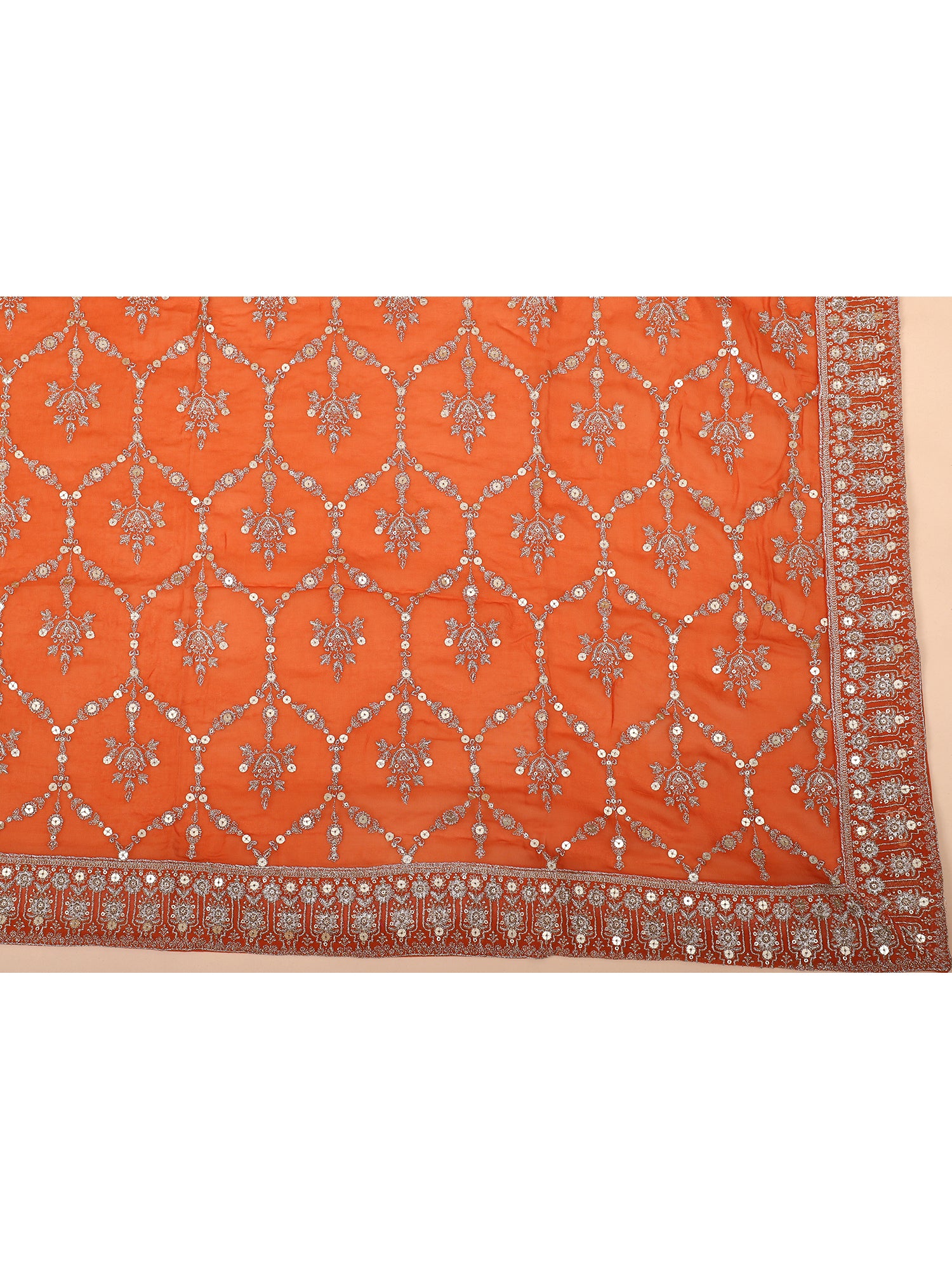 Tangerine Traditional Handcrafted Lehenga