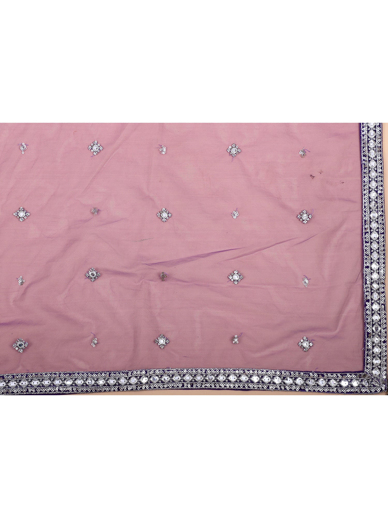 Purple Georgette Embroidered Lehenga With Handwork