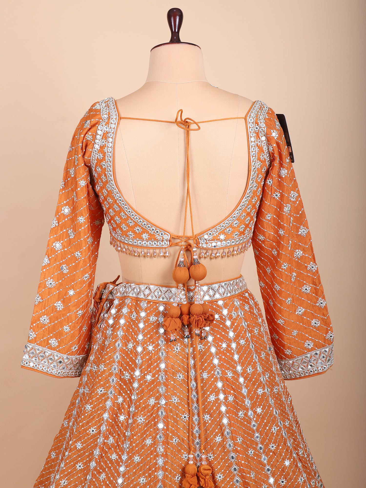 Saffron Spark Orange Thread Embroidered Lehenga