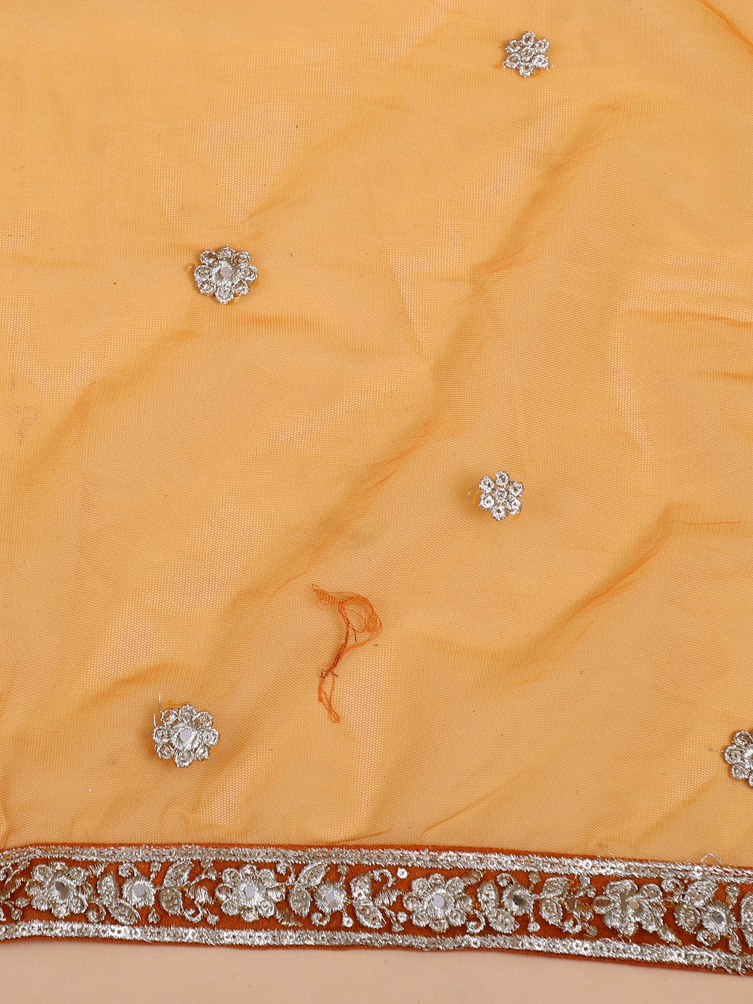 Orange Georgette Lehenga With Jarkan Work
