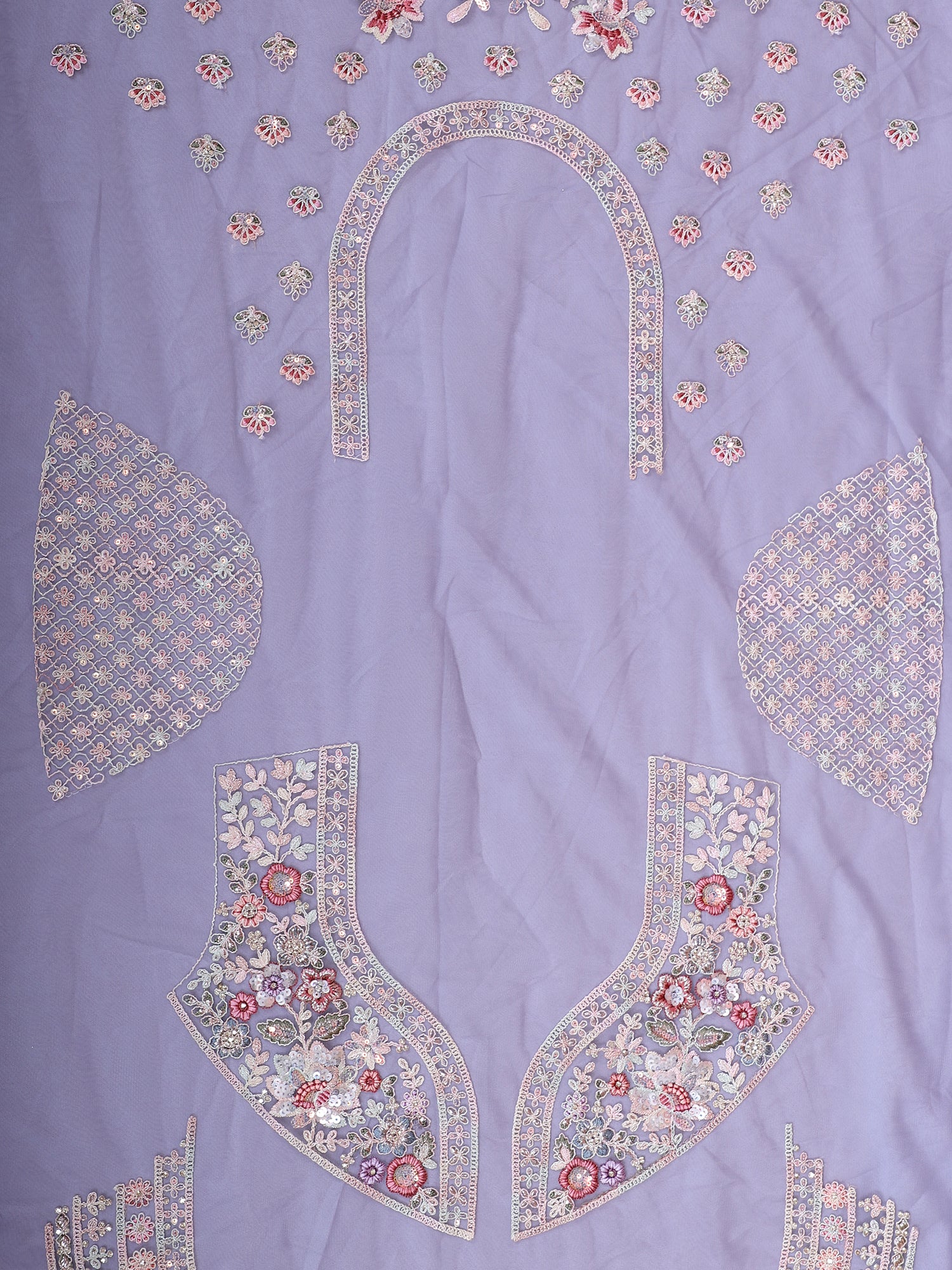Glow Softly In Lavender Net Jarkan Lehenga