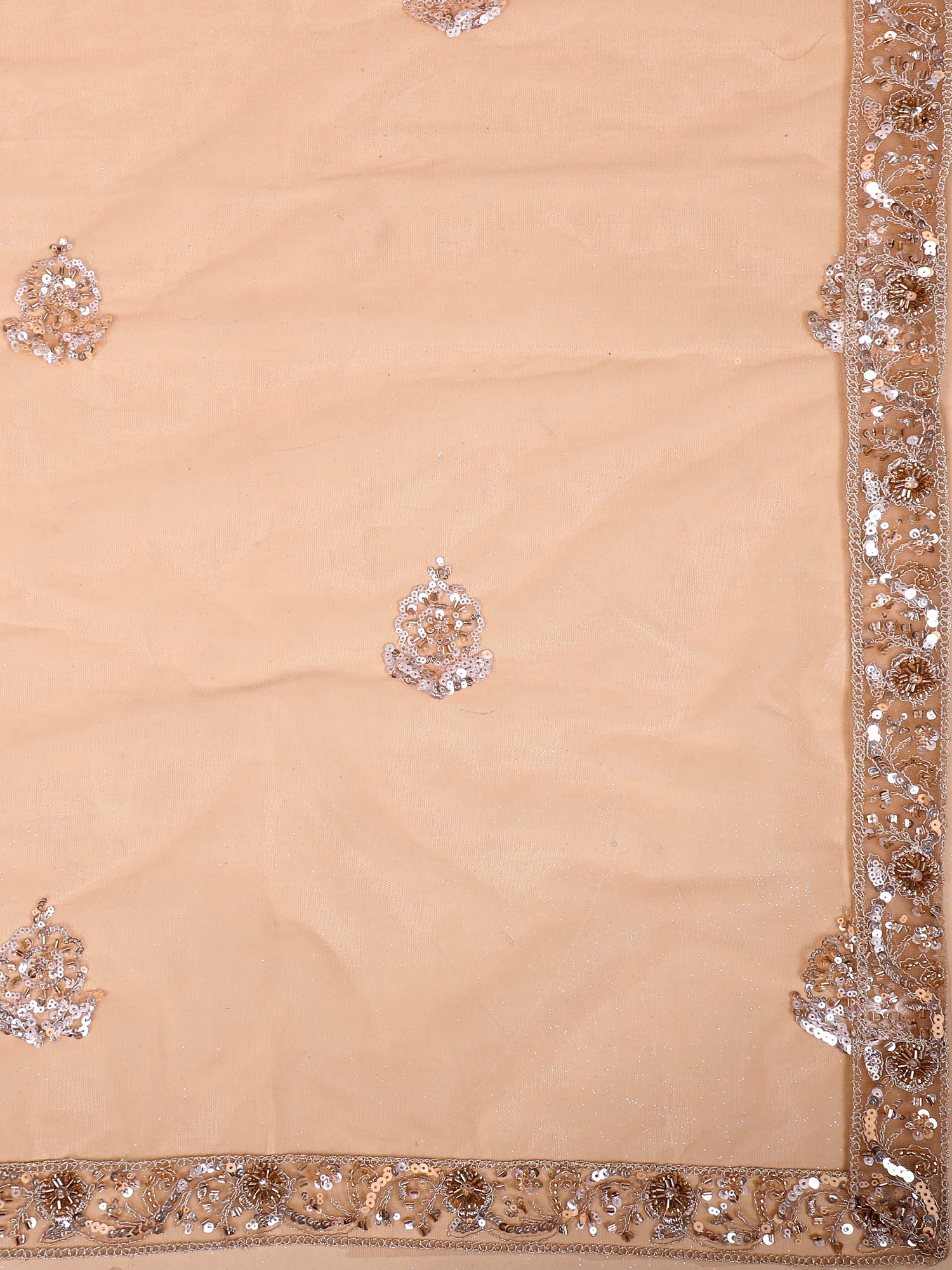 Nude Glow Beads & Sequin Lehenga Embroidered