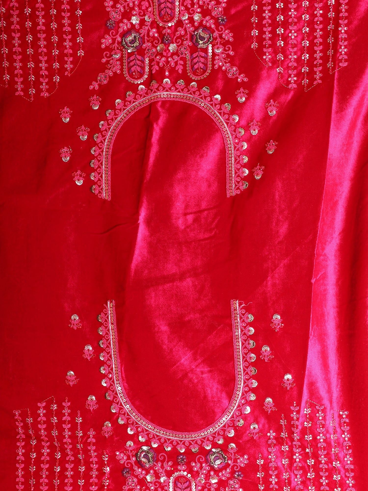 Radiant Rani Velvet Bridal Lehenga With Jarkan Mirror Detailing