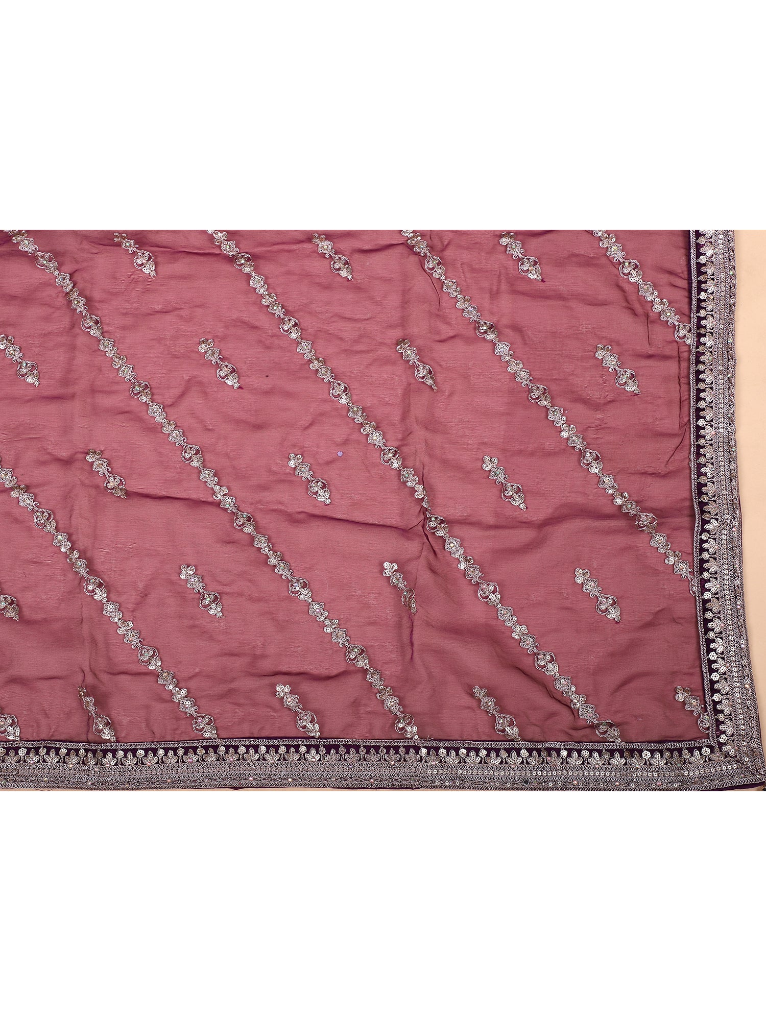 Elegant Dark Maroon Threadwork Lehenga For Weddings