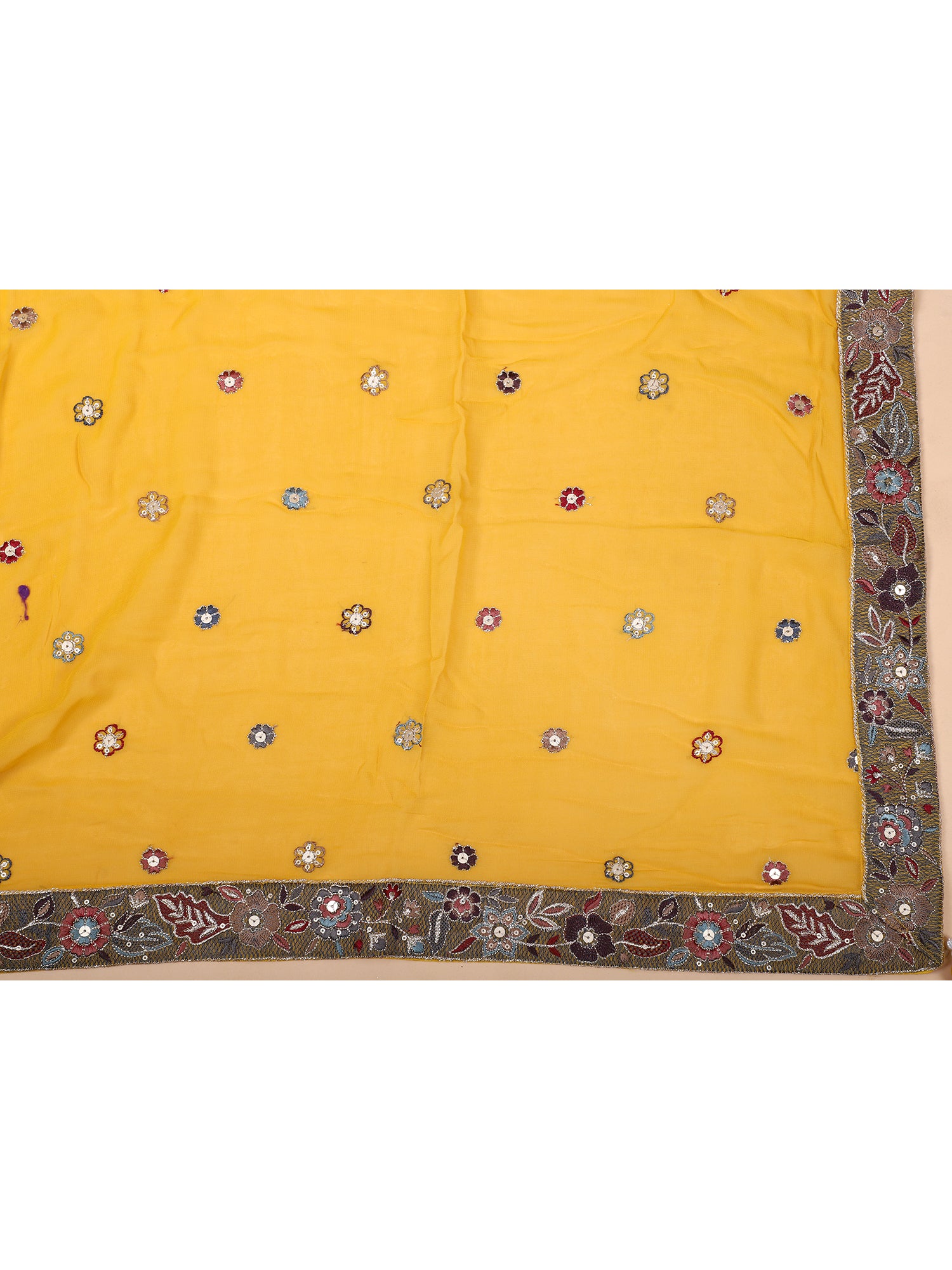 Unlit Yellow Georgette Lehenga For Joyous Celebrations
