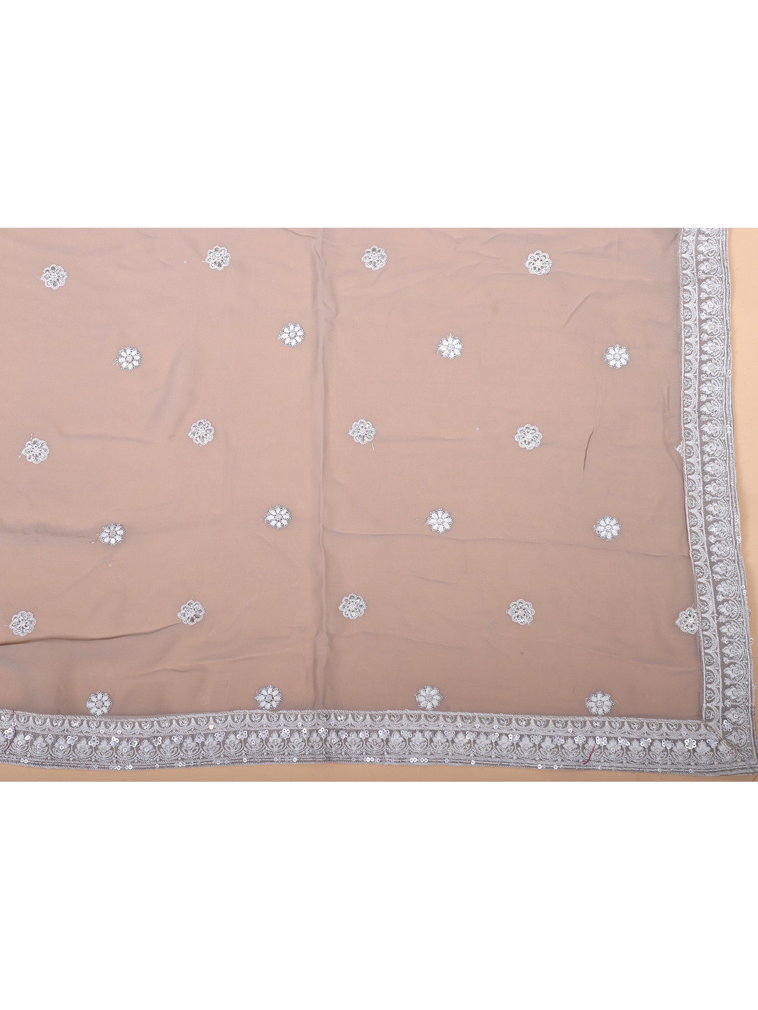 Grey Georgette Embroidered Lehenga Set