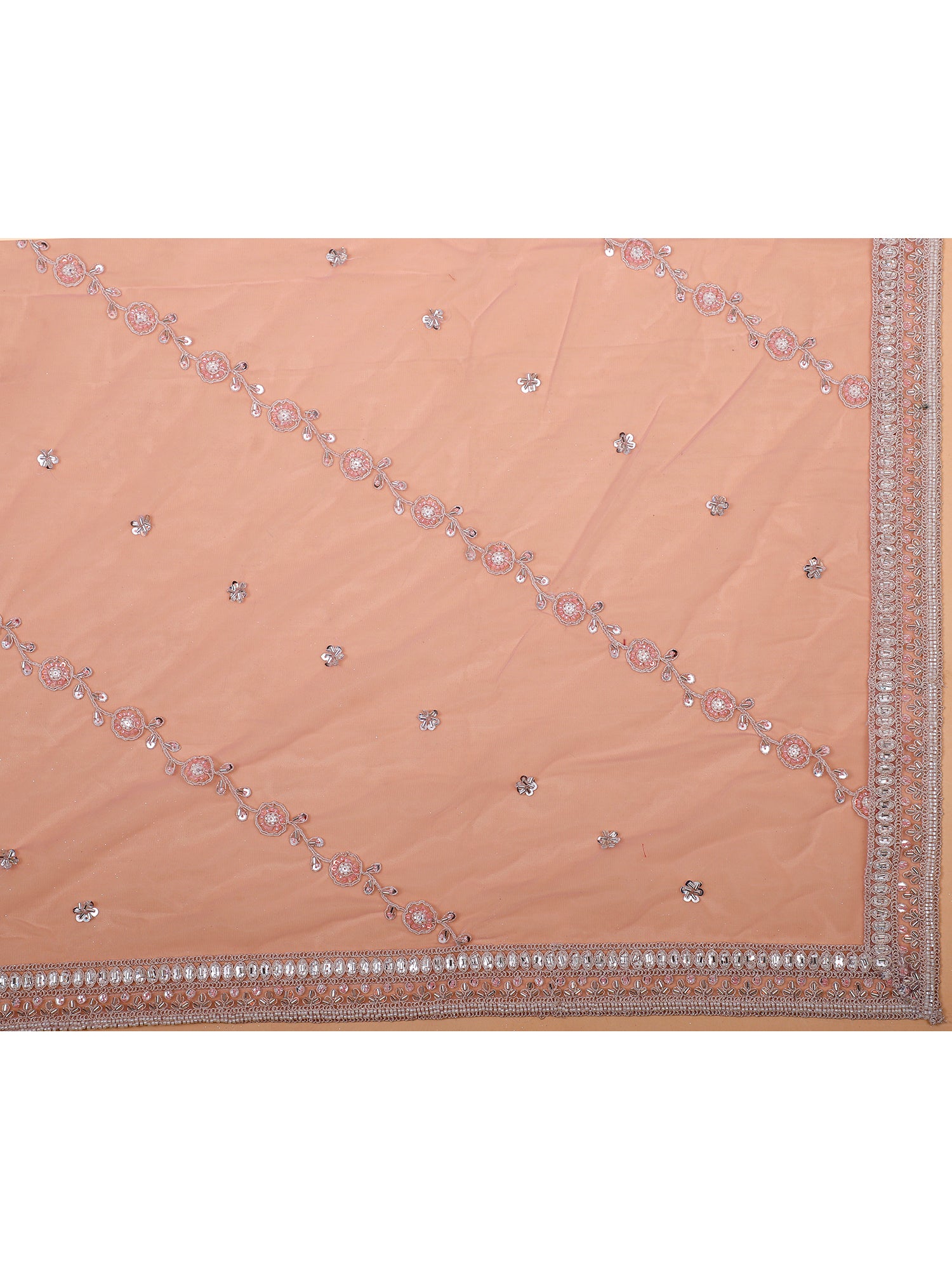 Onion Pink Silk Lehenga With Handwork And Beadwork