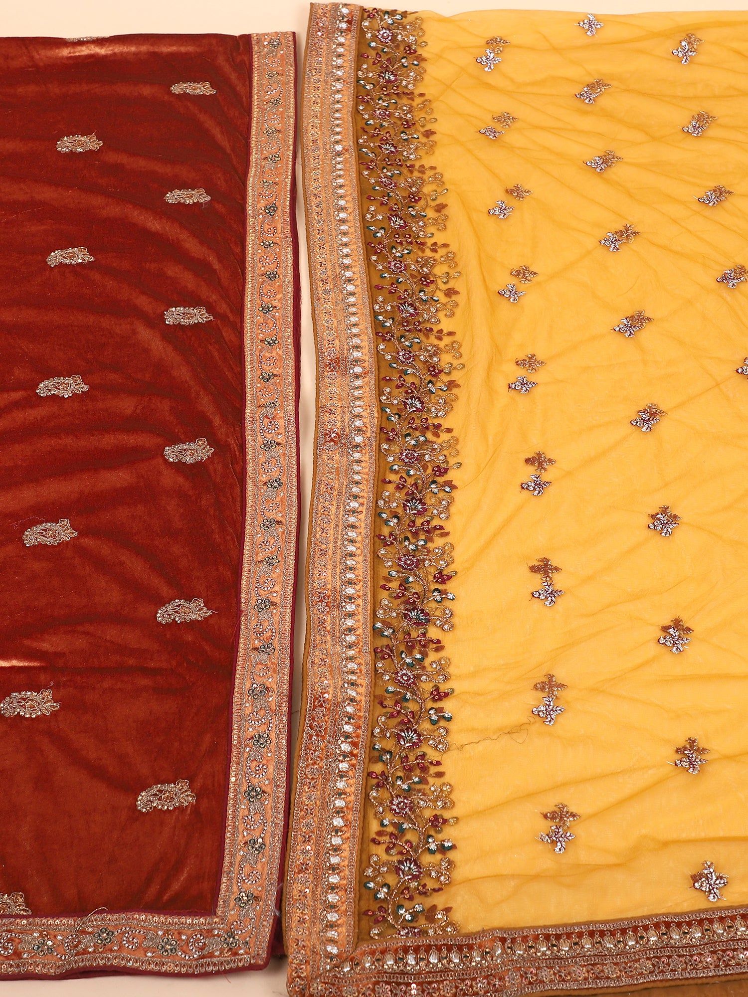 Vibrant Multi-Colour Bridal Lehenga With Embroidery