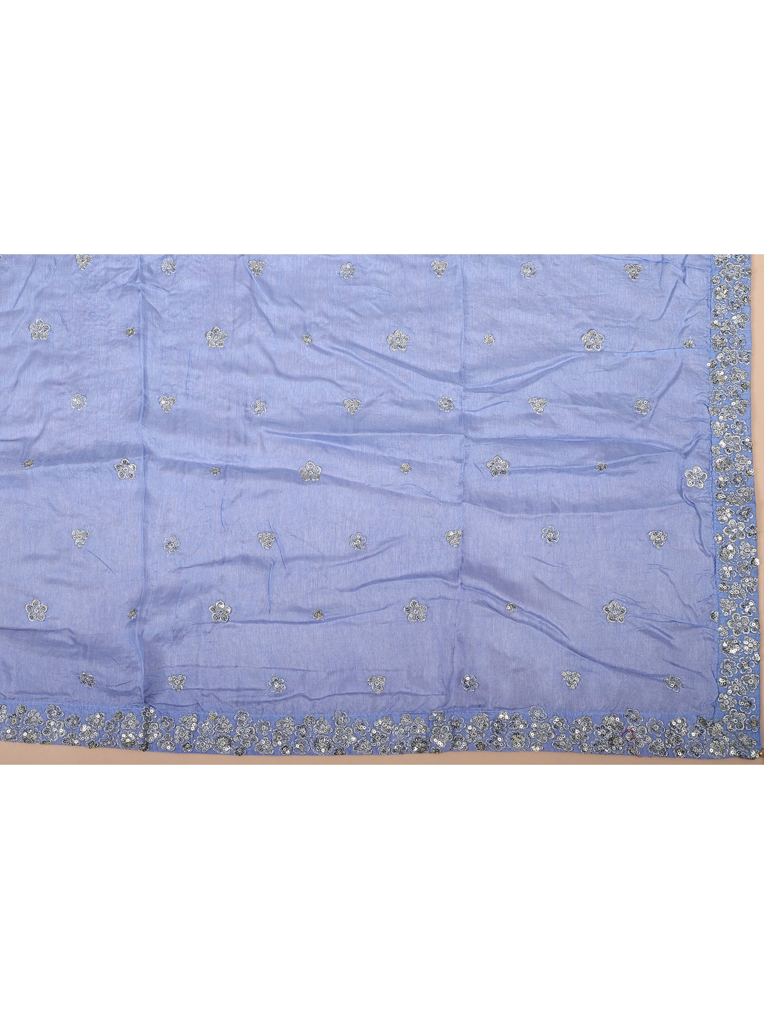 Powder Blue Georgette Embroidered Lehenga Set
