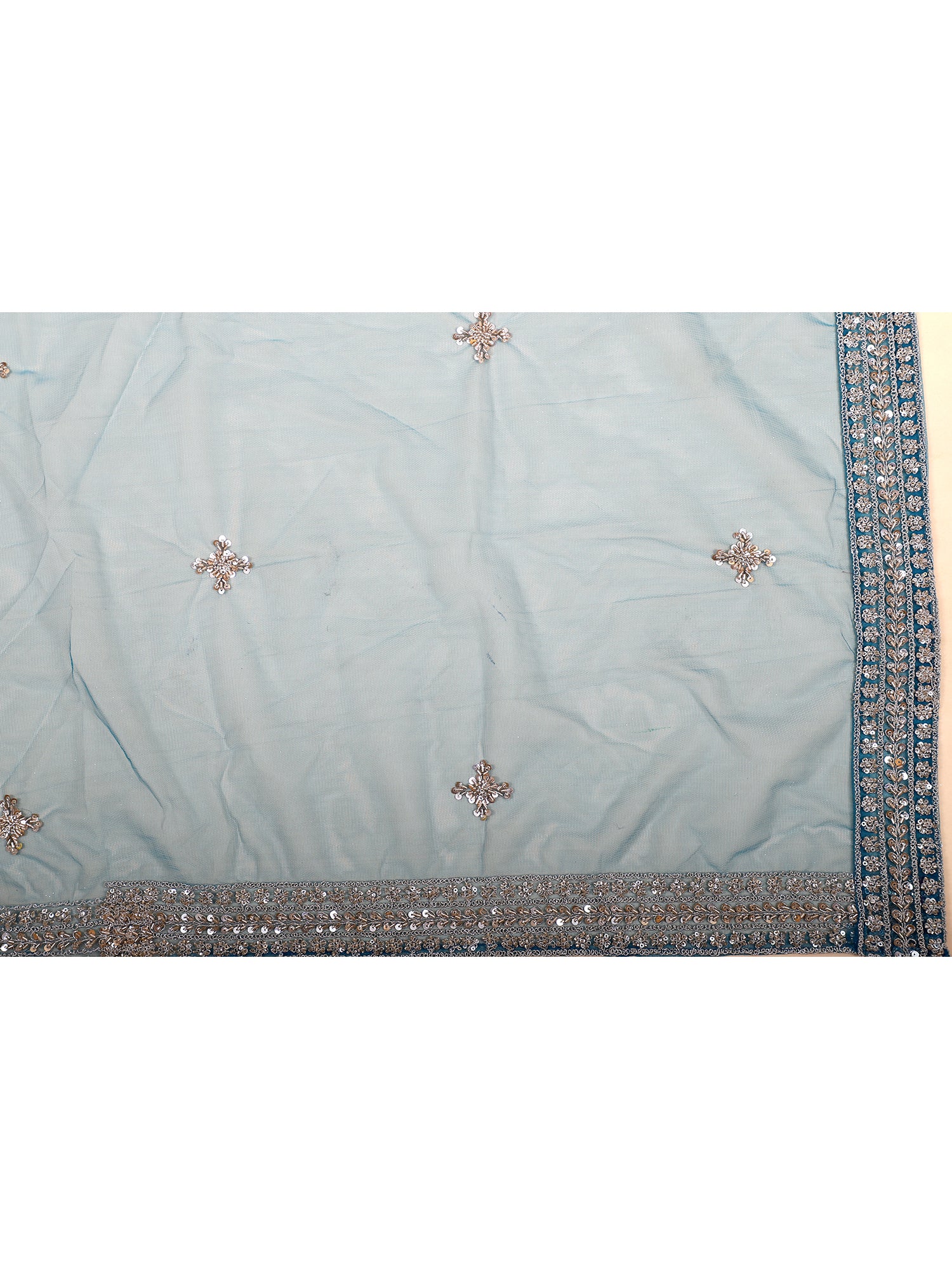Blue Net Handwork Lehenga