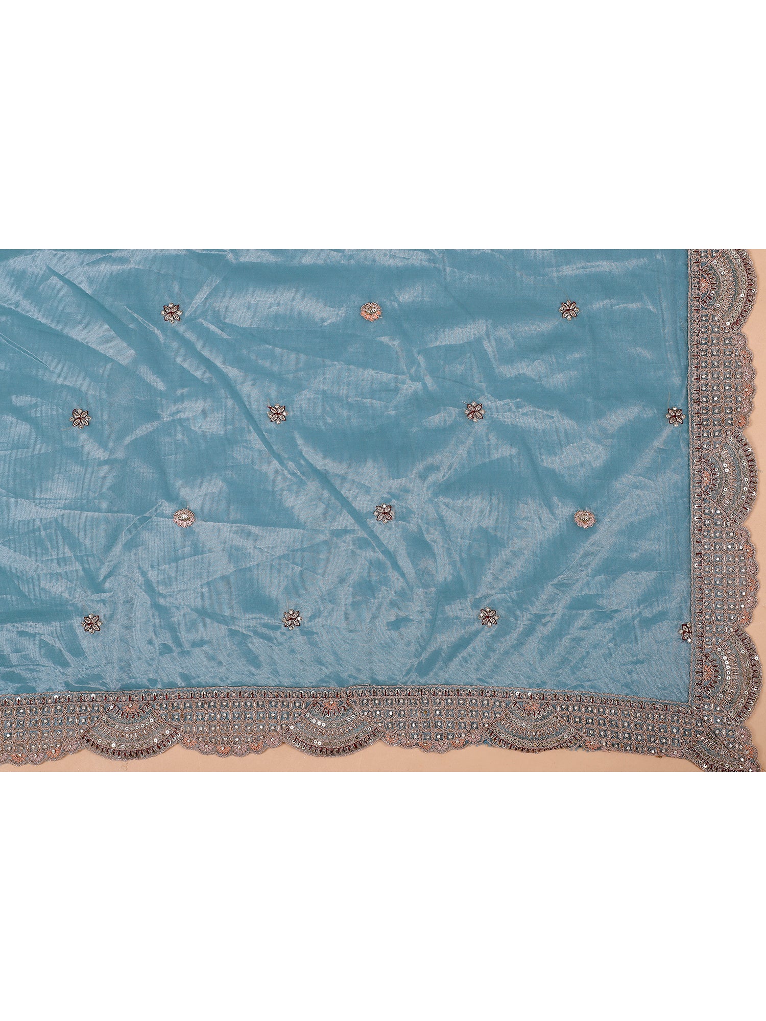 Rama Blue Jimmy Choo Embroidered Lehenga