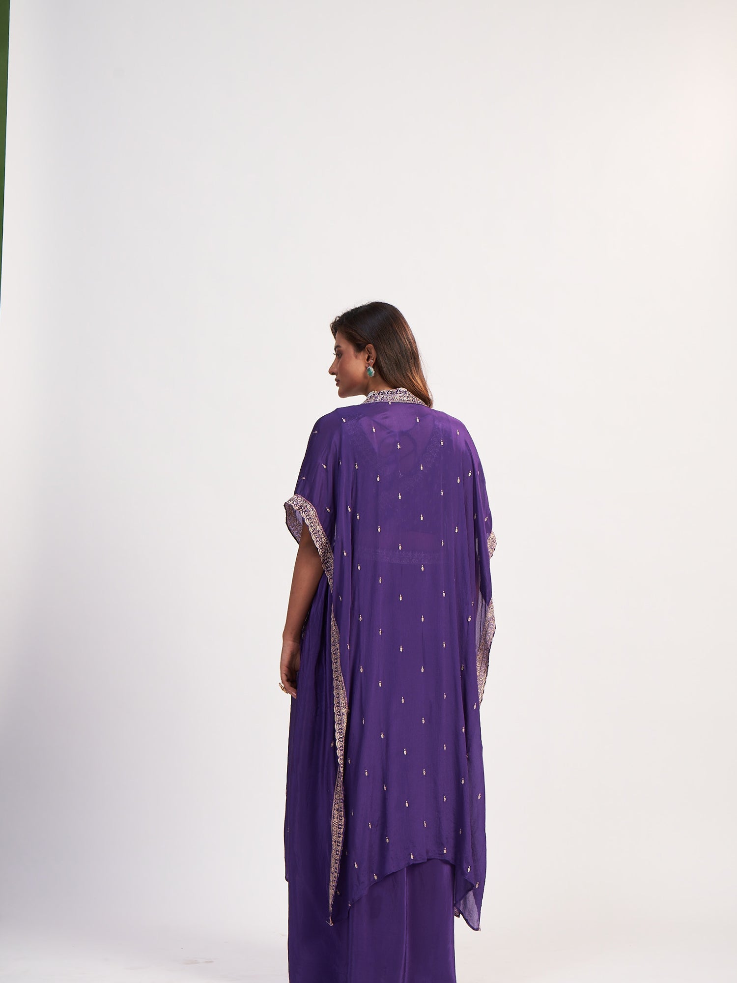 Royal Purple Indo-Western Pure Chinon Dress