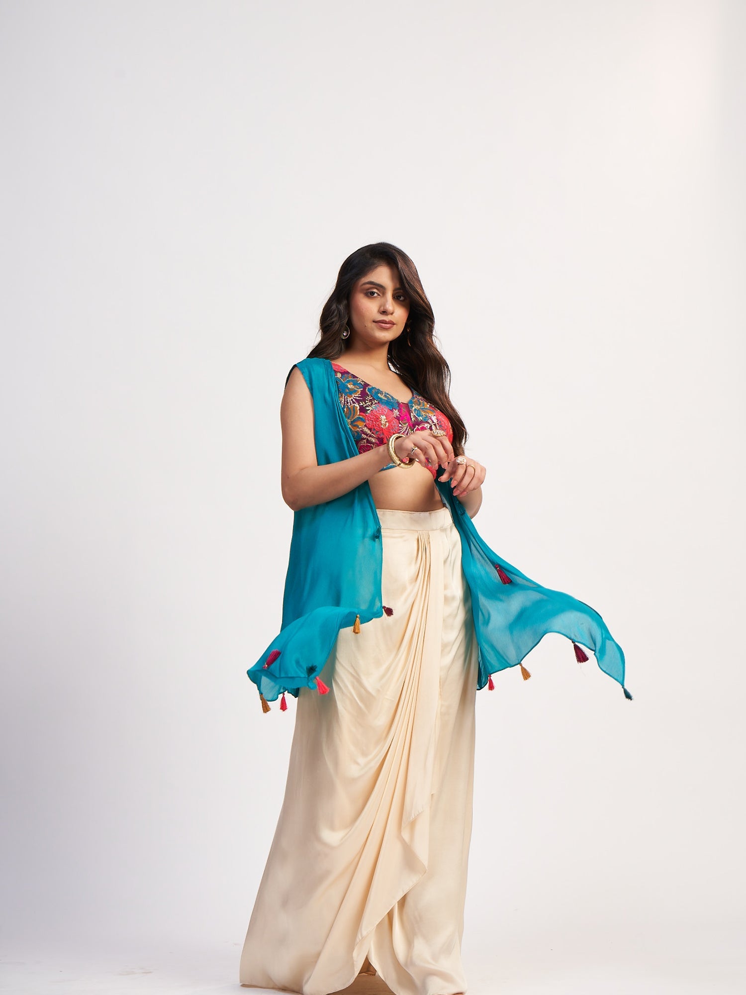 Vibrant Multi-Color Indo-Western Dress