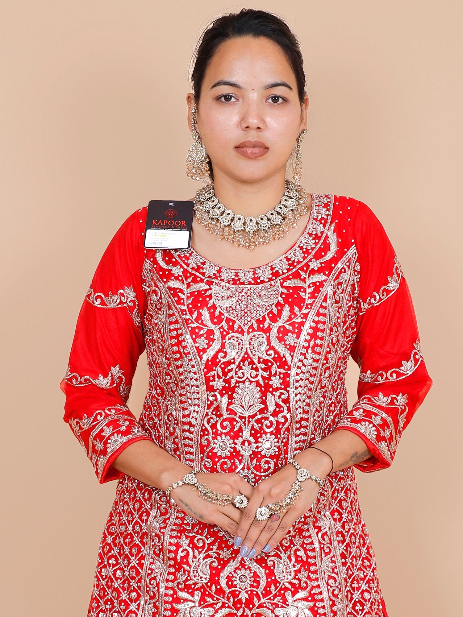 Red Net Lehenga with Jarkan Thread Embroidery