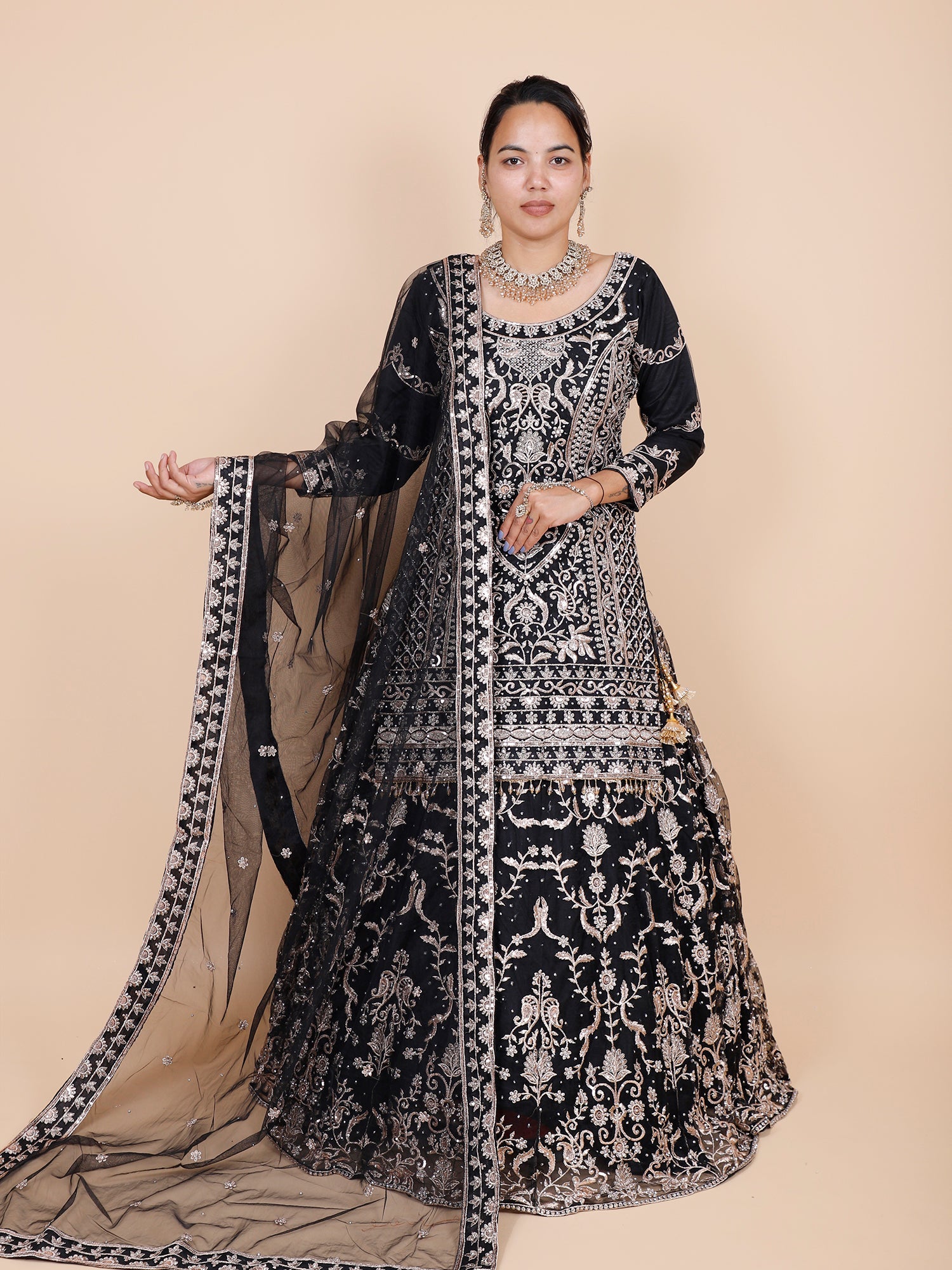 Royal Black Readymade Lehenga