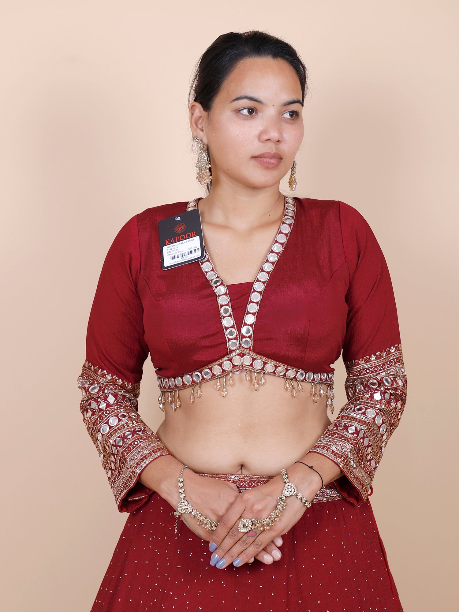 Maroon Georgette Croptop