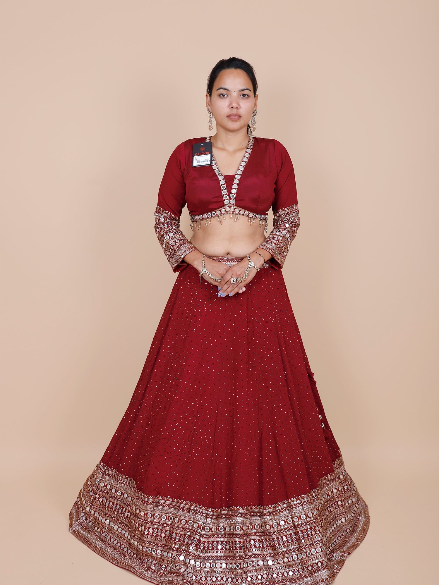 Maroon Georgette Croptop