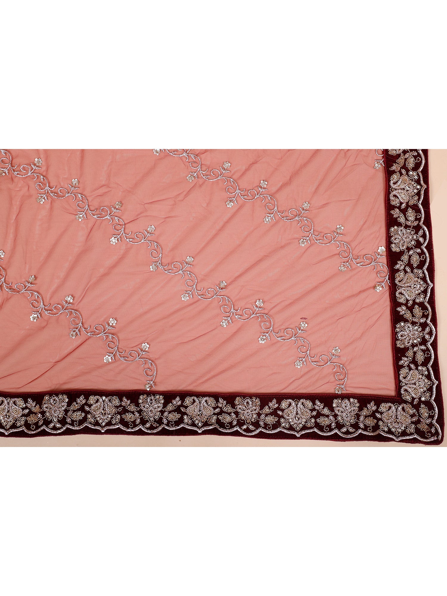 Maroon Velvet pakistani Bridal Lehenga