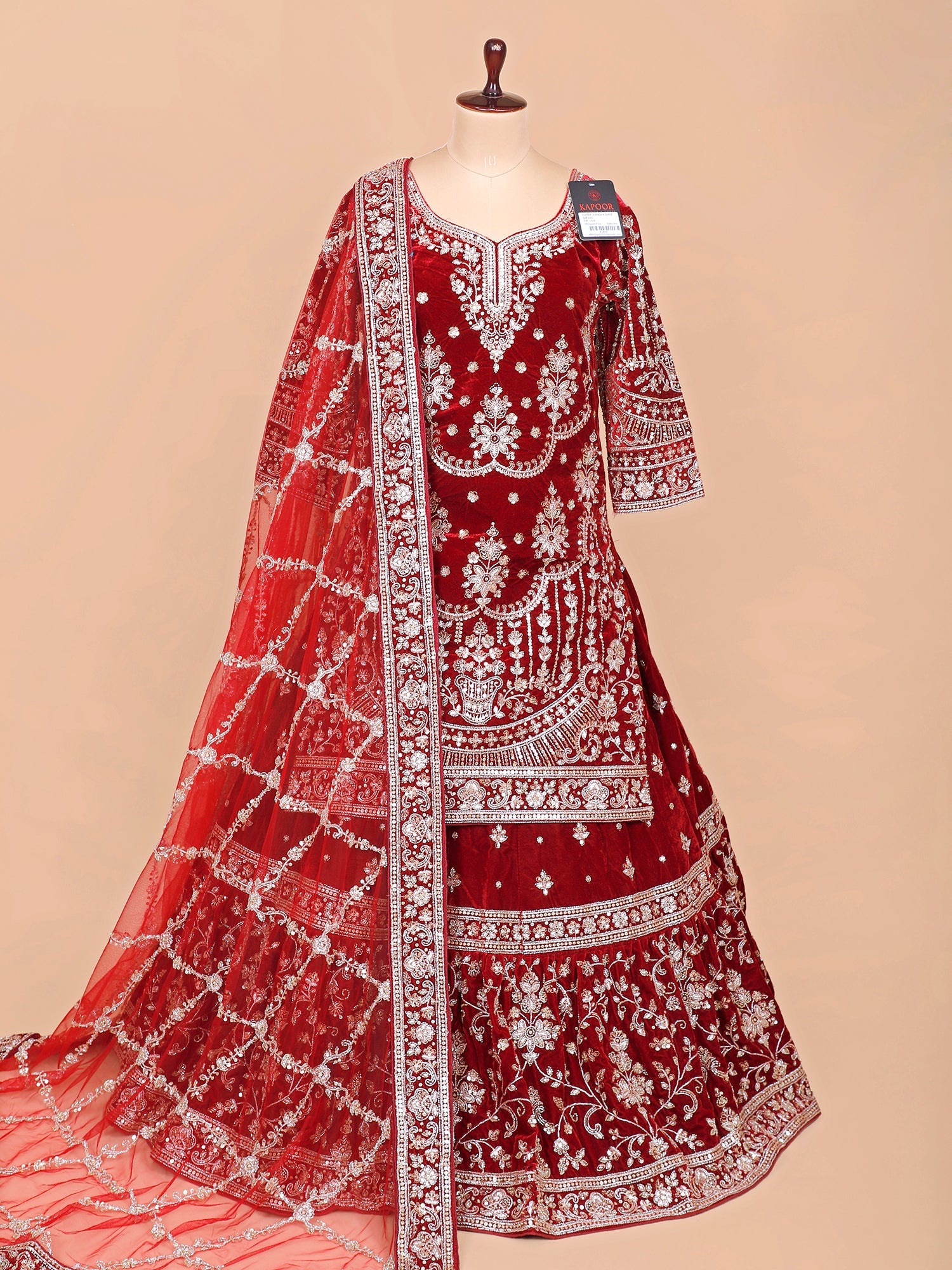 Maroon & Red Bridal pakistani Lehenga