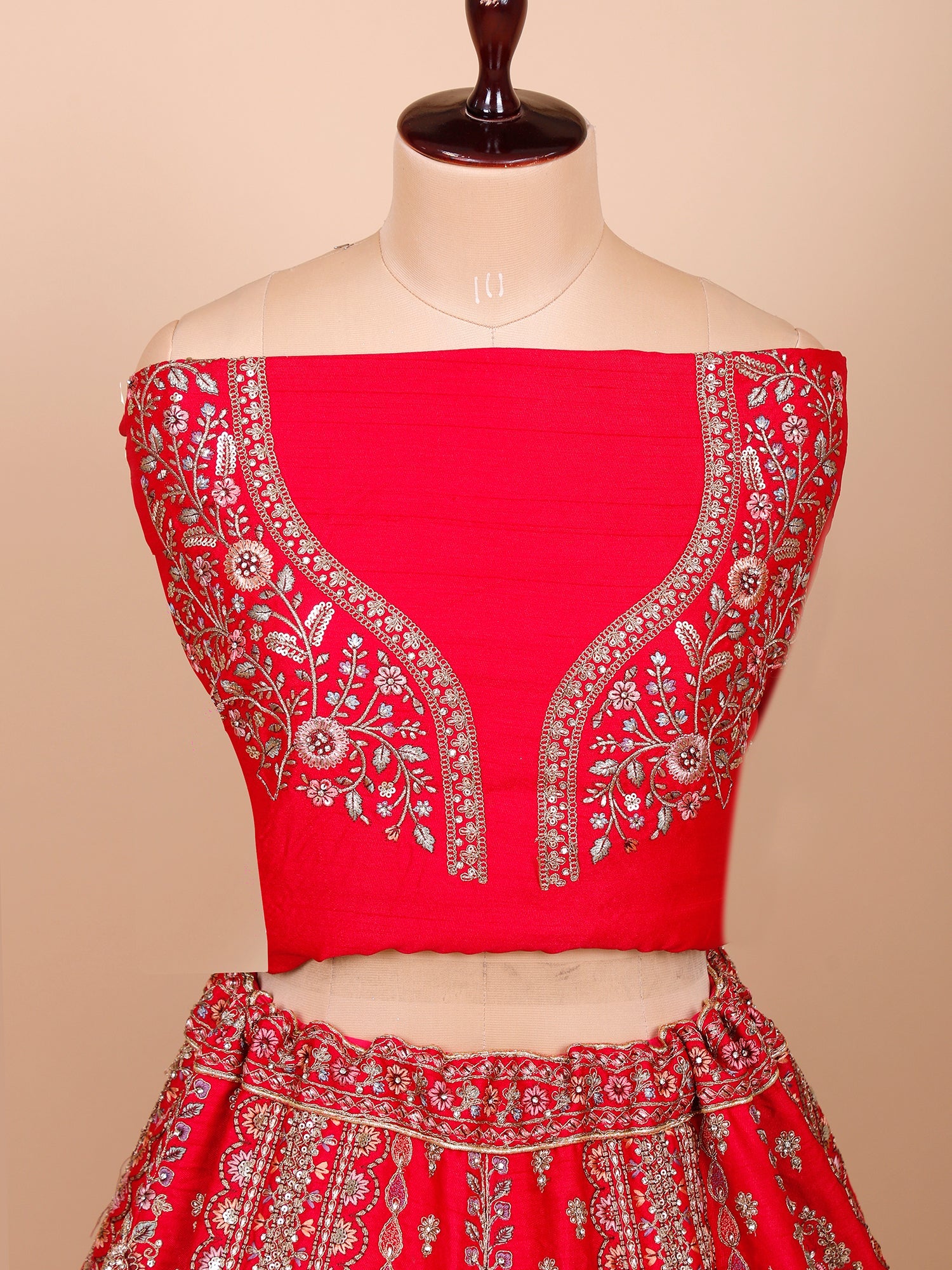 Rani Silk Lehenga with Sequins, Thread