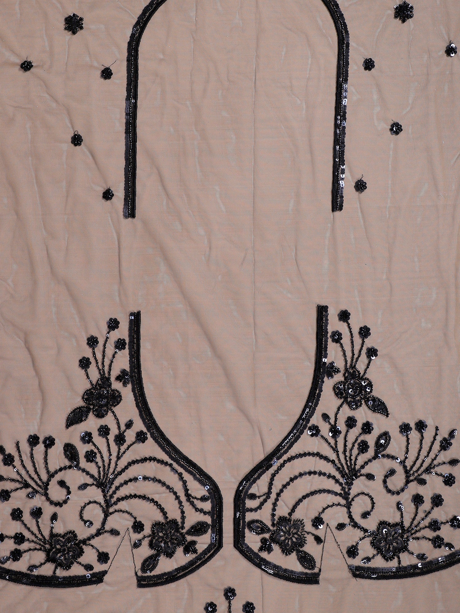 Black Silk Lehenga with Beads