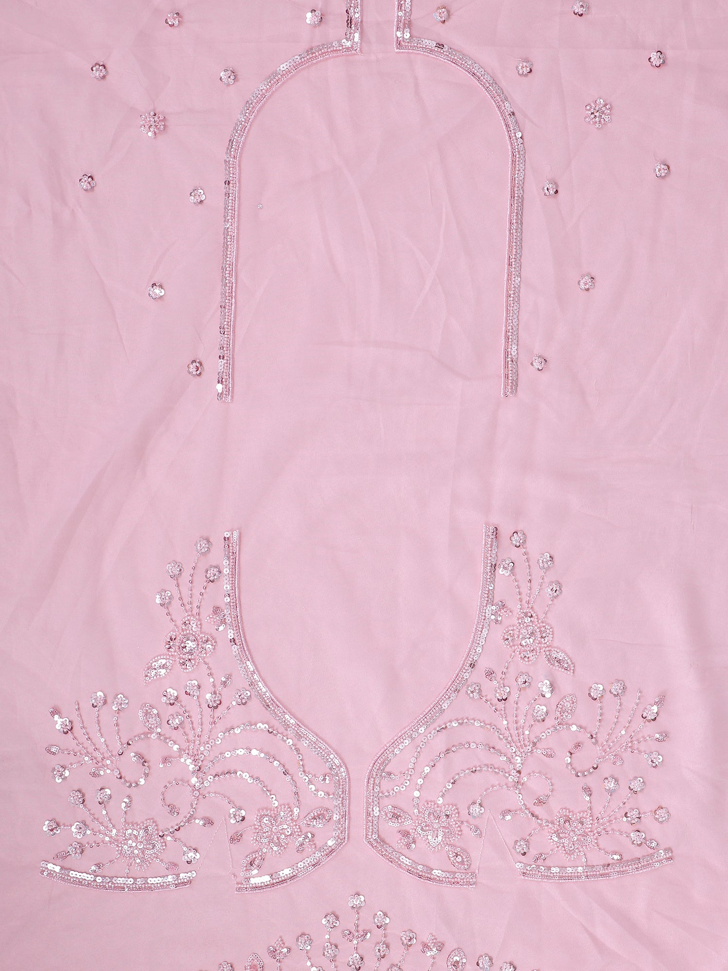 Baby Pink Silk Lehenga with Beads