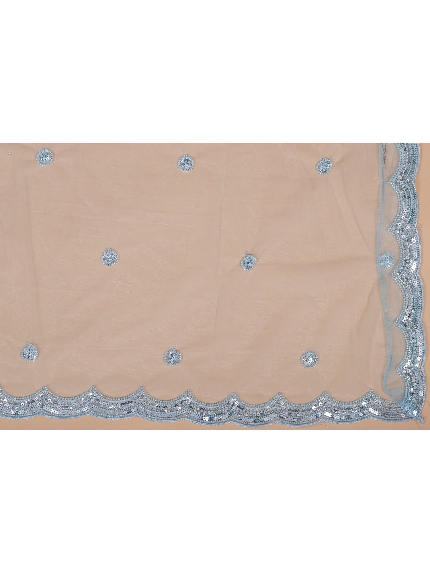 Sky Blue Silk Lehenga with Beads