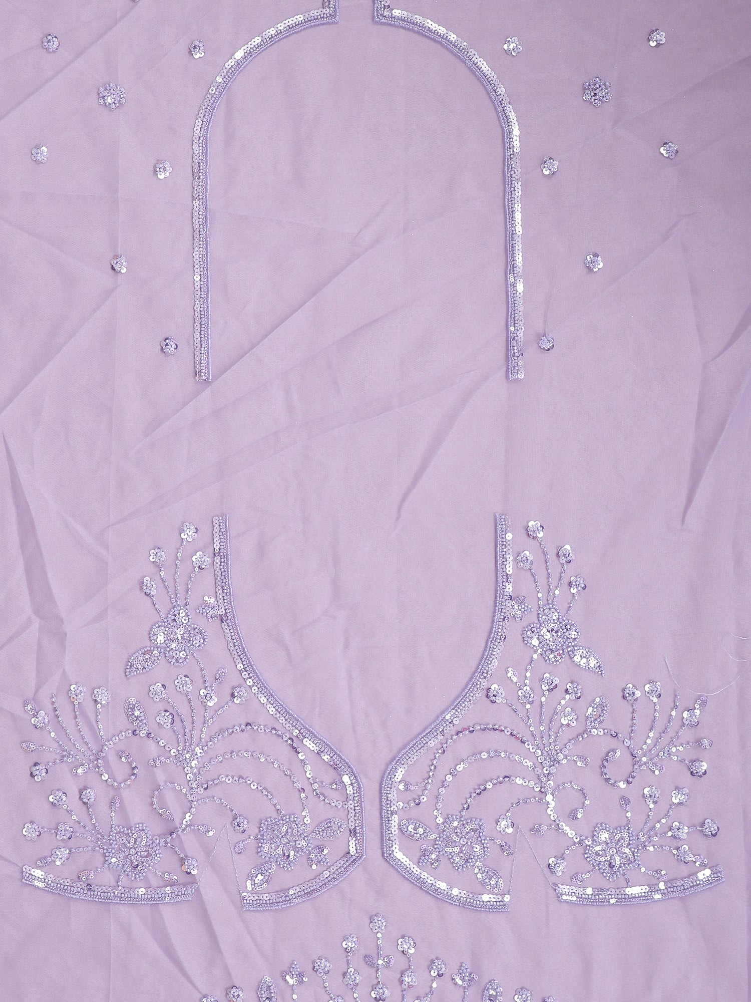 Lavender Silk Lehenga with Beads