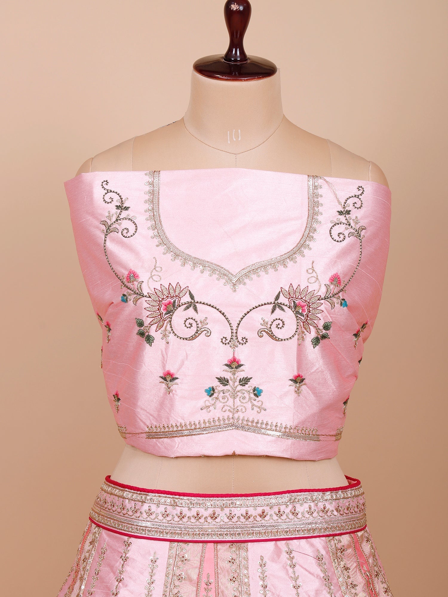Pink Shade Silk Lehenga with Sequins
