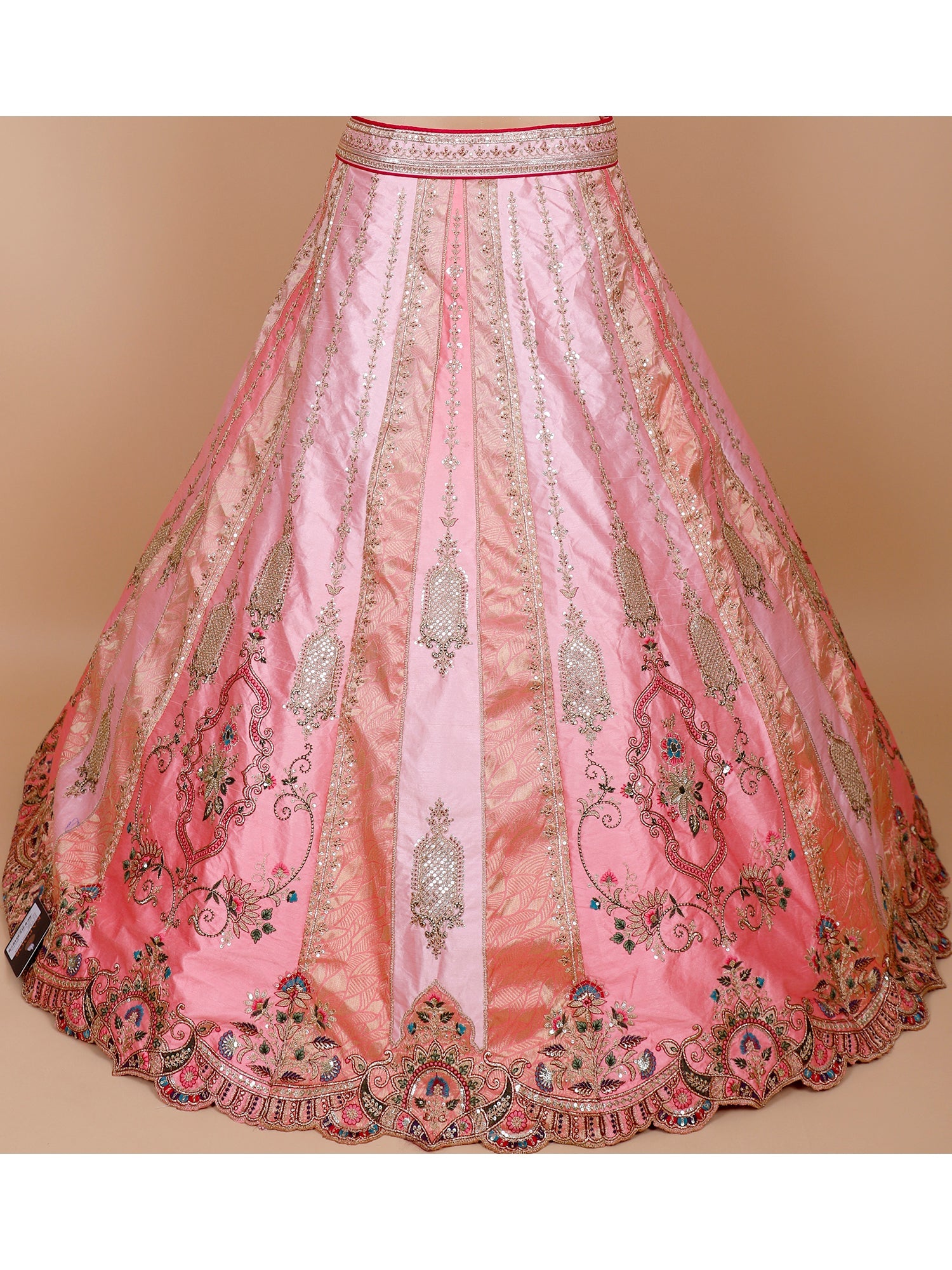 Pink Shade Silk Lehenga with Sequins