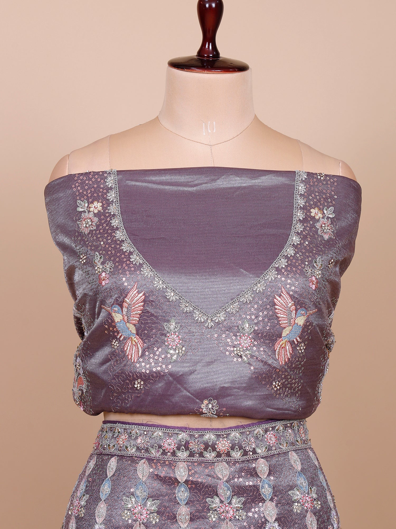 Lavender Jimmy Choo Lehenga with Multi-Thread