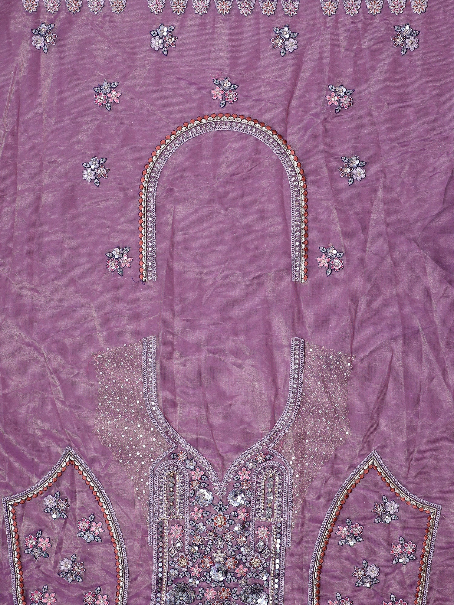 Lavender Shimmer Silk Lehenga with Multi-Thread