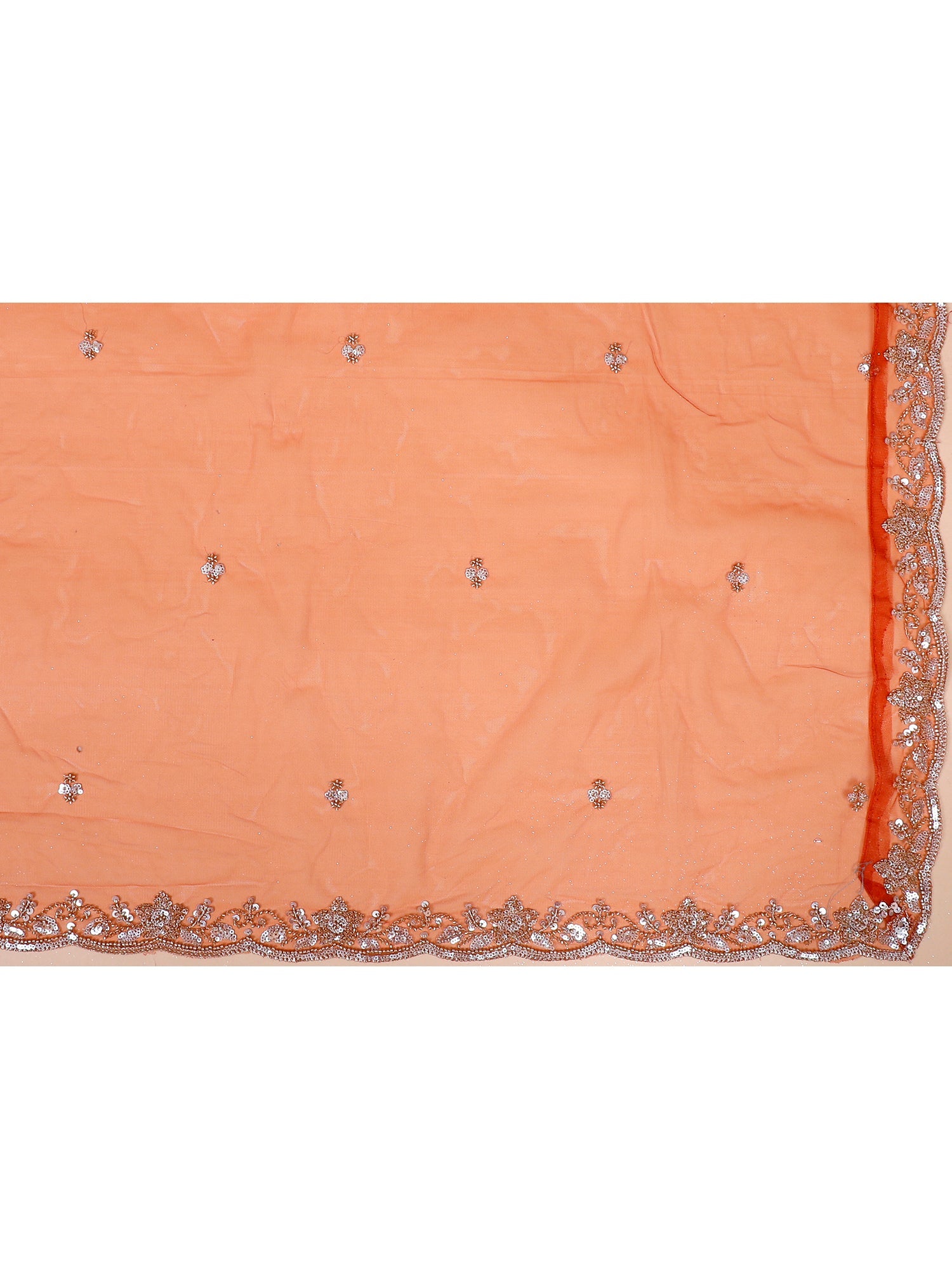 Rust Net Croptop with Beads & Sequins