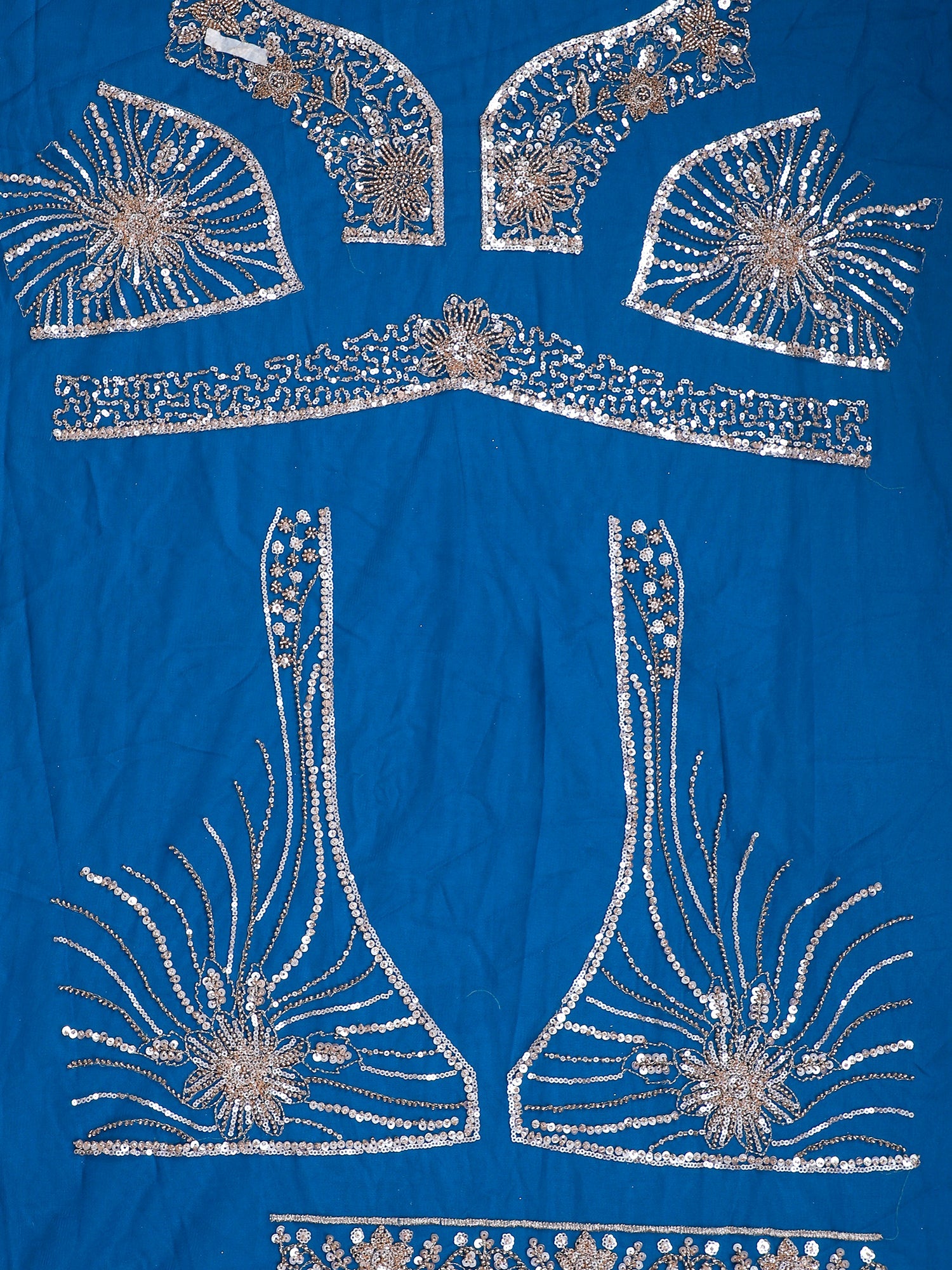 Royal Blue Net Croptop with Beads